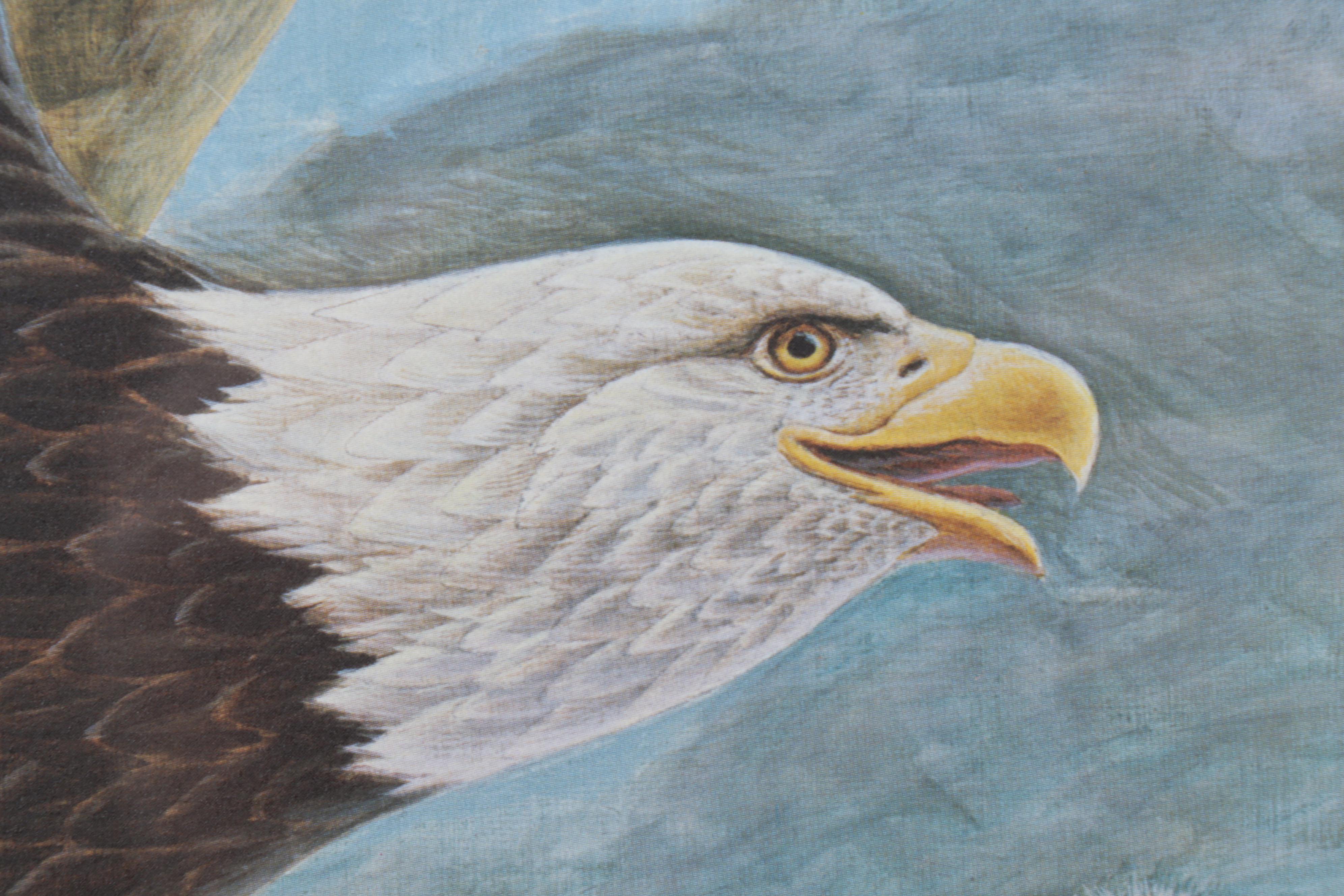 John A. Ruthven Offset Lithograph "Bald Eagle," Circa 1988
