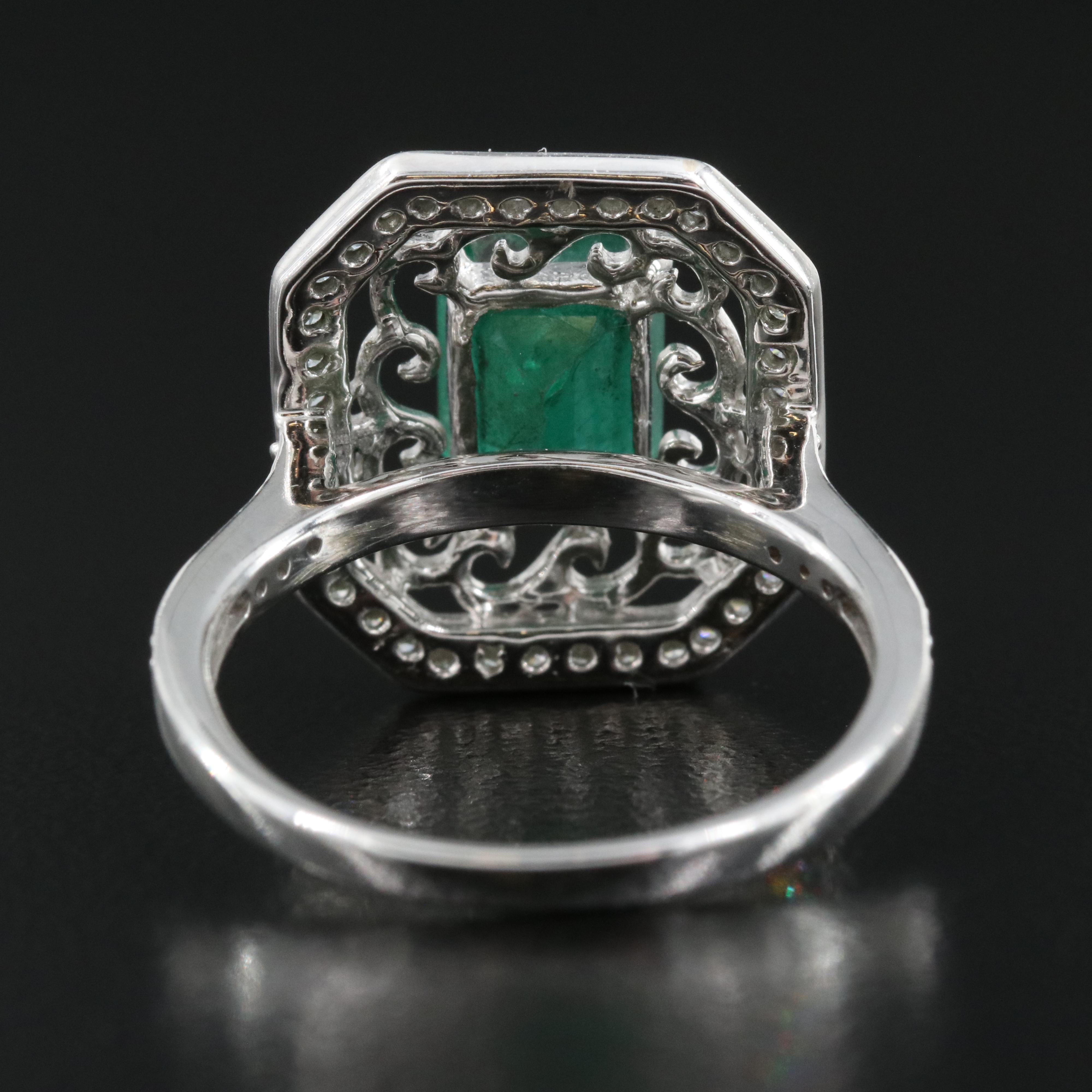 14K 1.73 CT Emerald and Diamond Ring