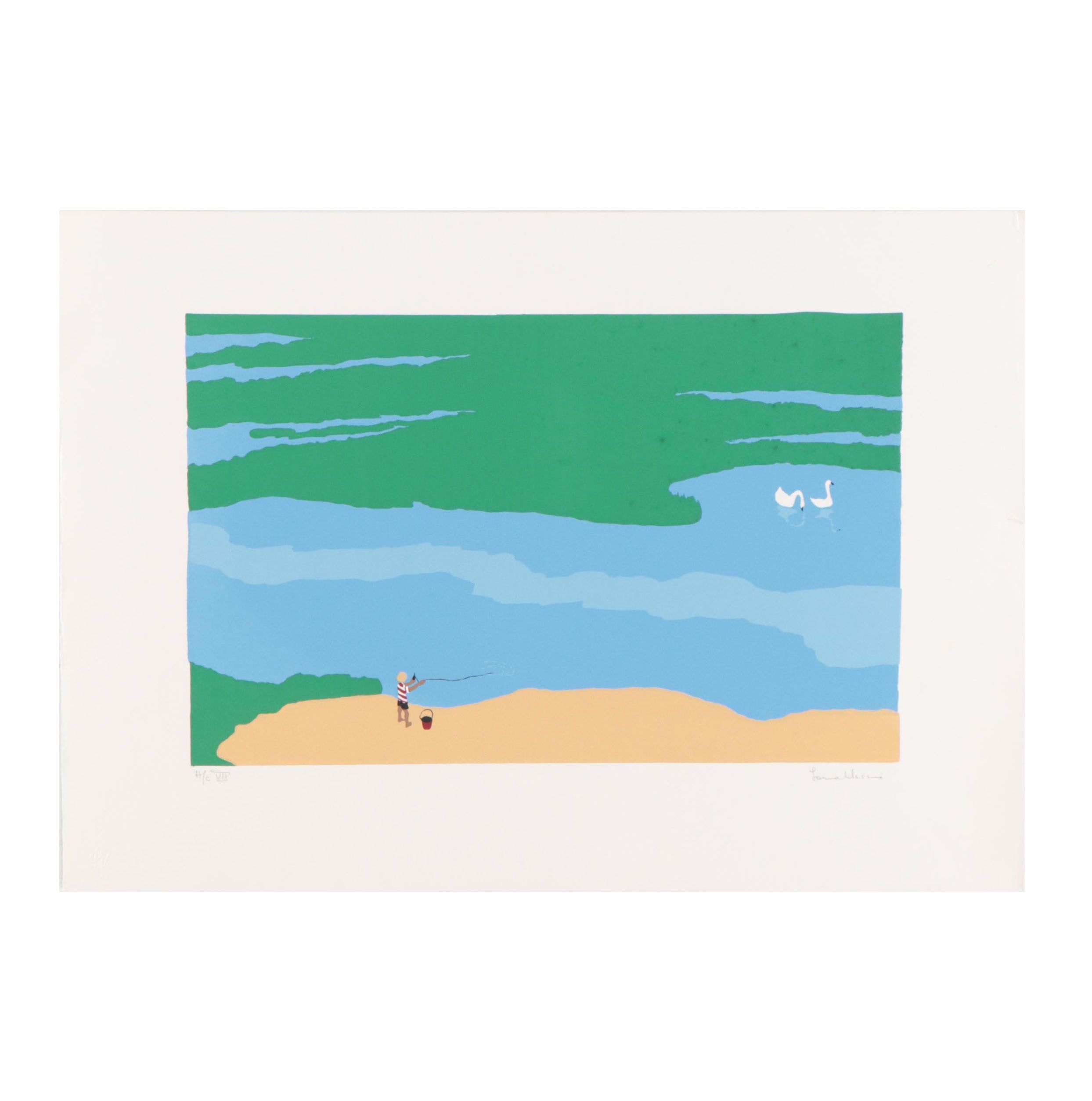 Lorna Massie Serigraph of Fisherman