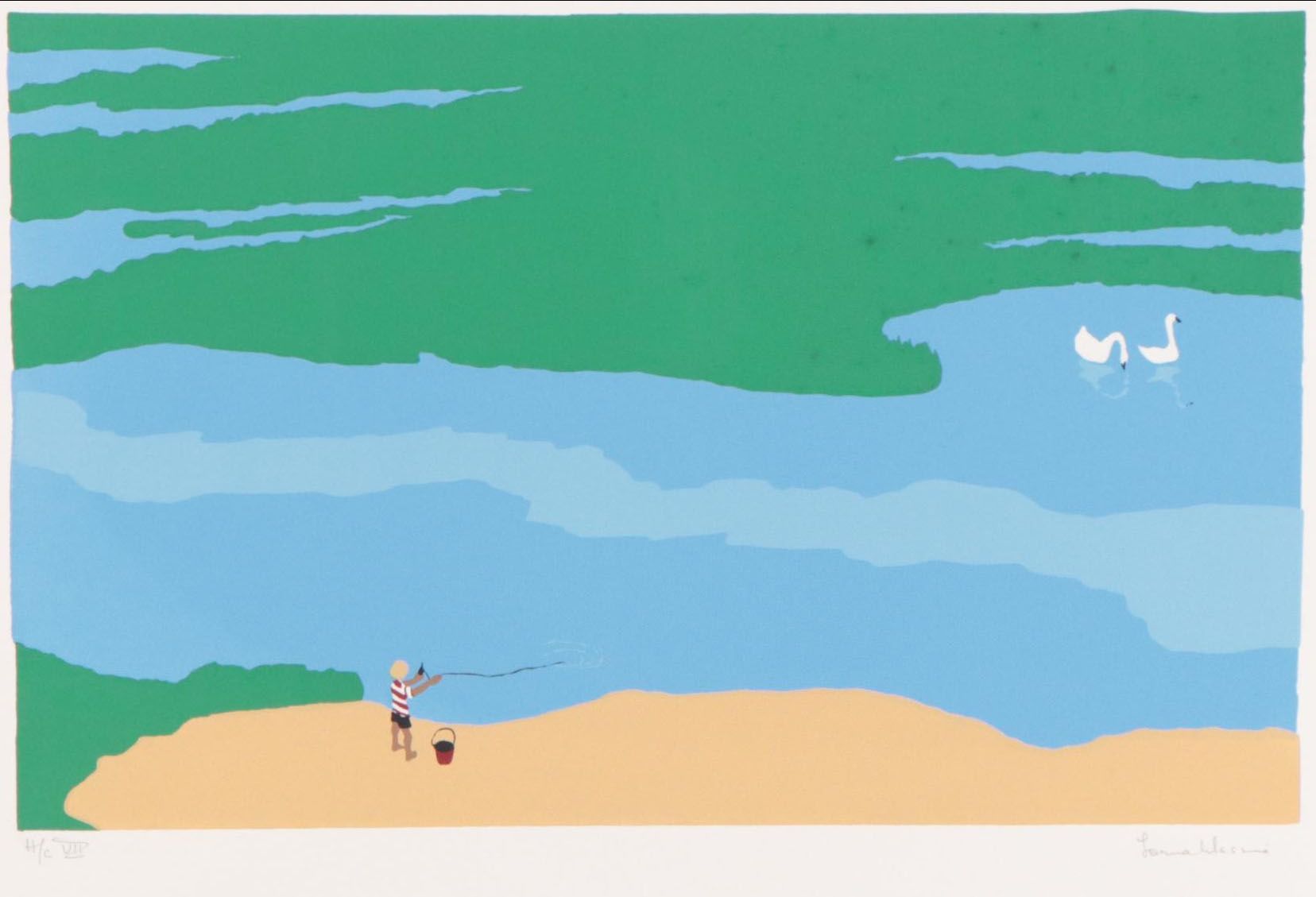 Lorna Massie Serigraph of Fisherman