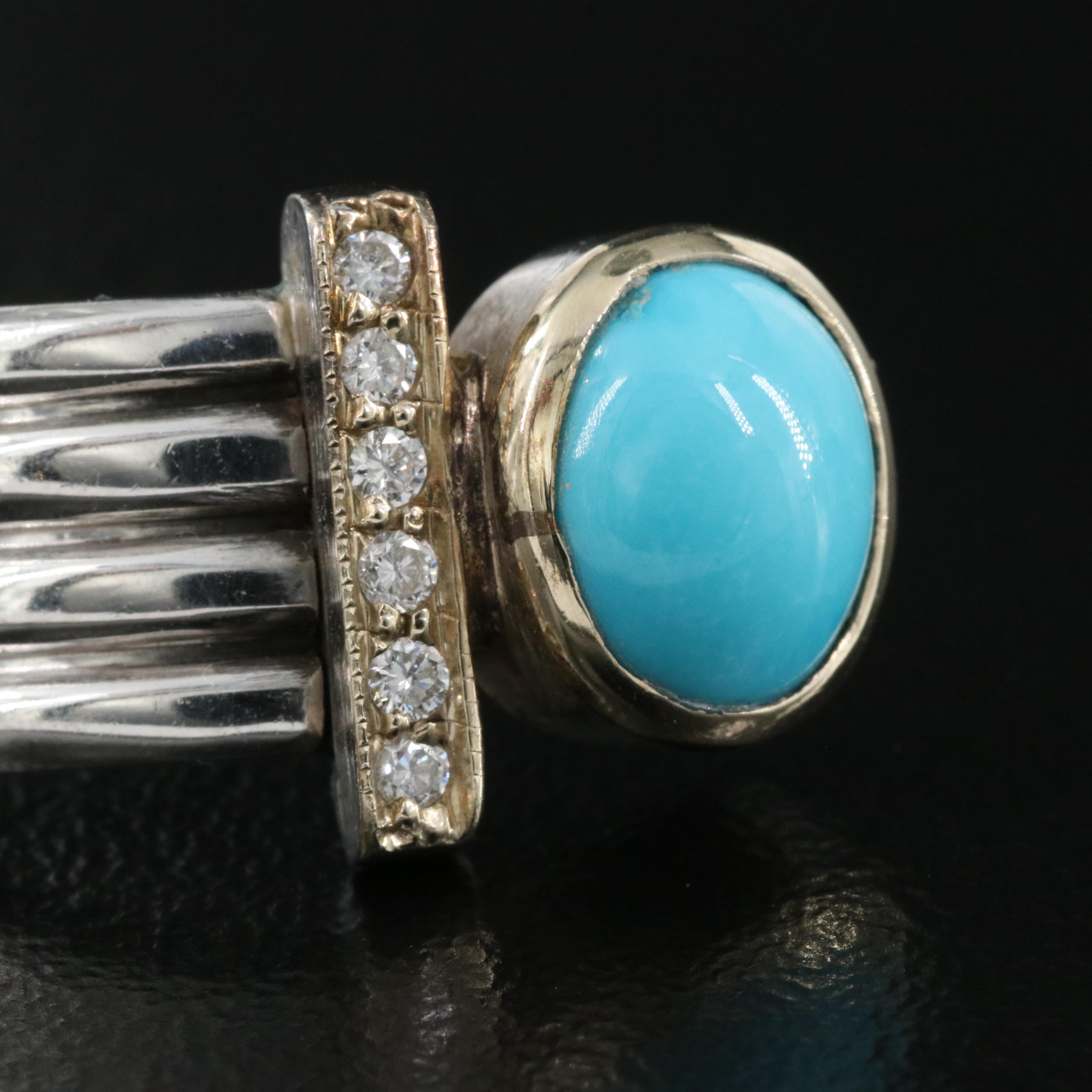 18K Turquoise and Diamond Earrings