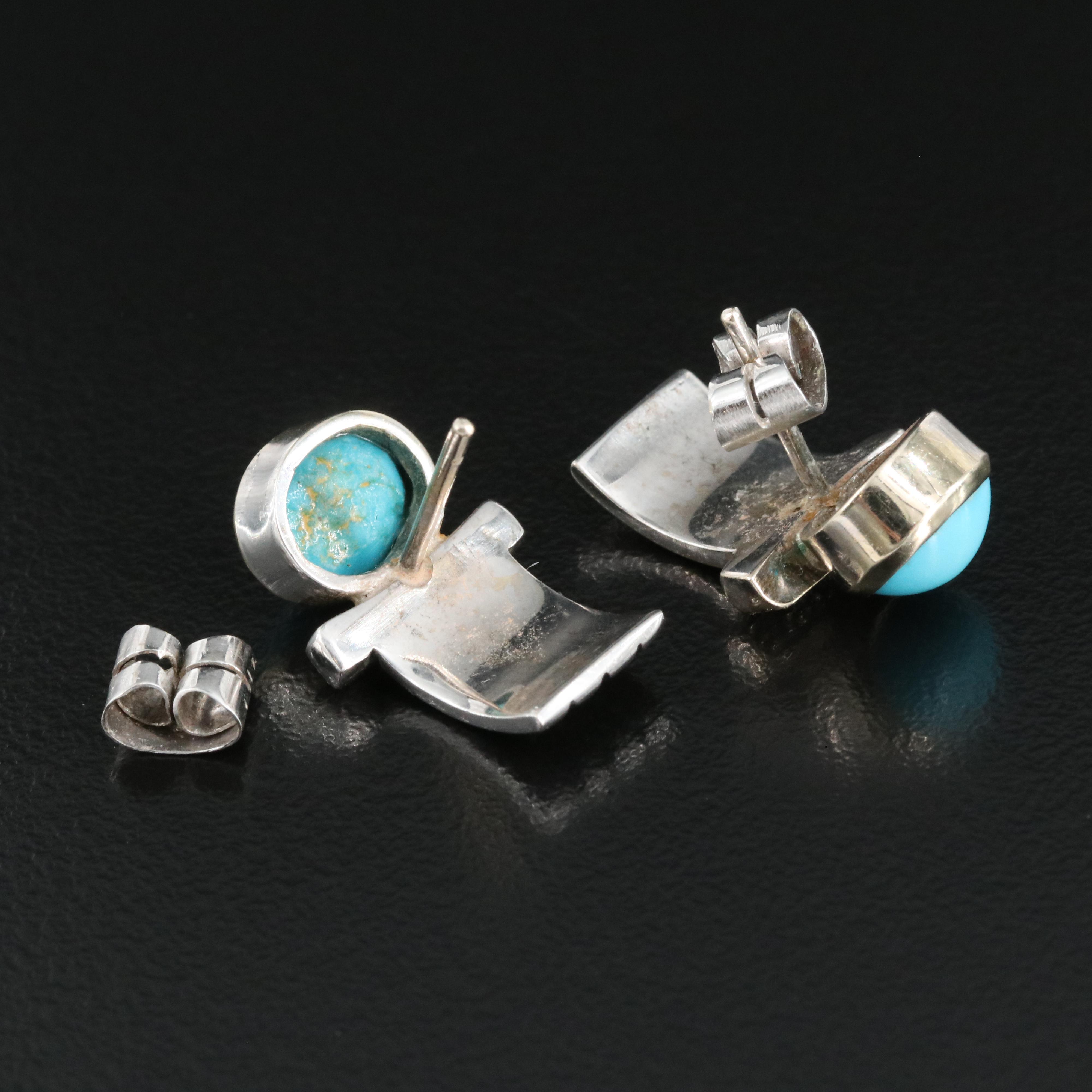 18K Turquoise and Diamond Earrings