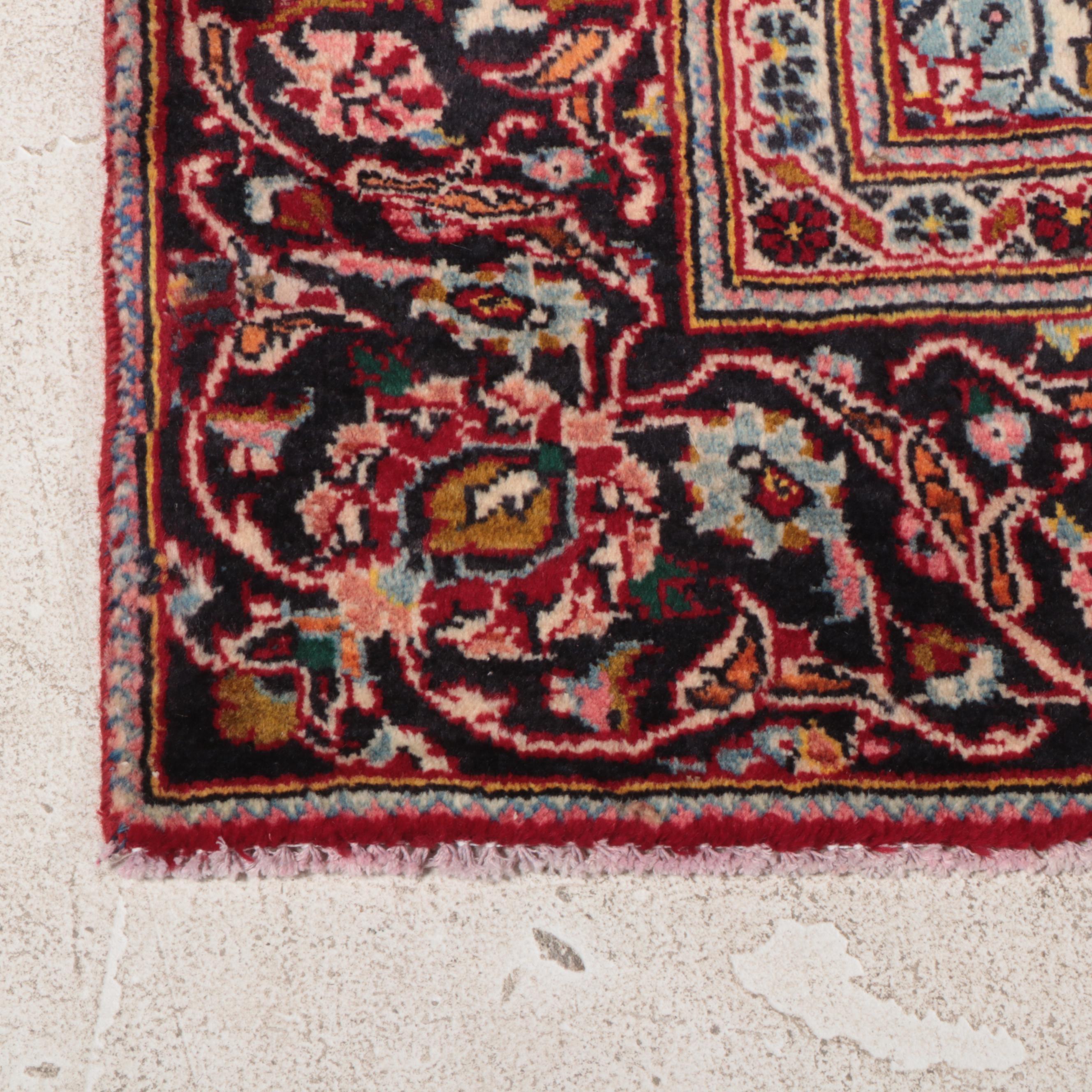 6'2 x 9'10 Hand-Knotted Persian Kashan Area Rug