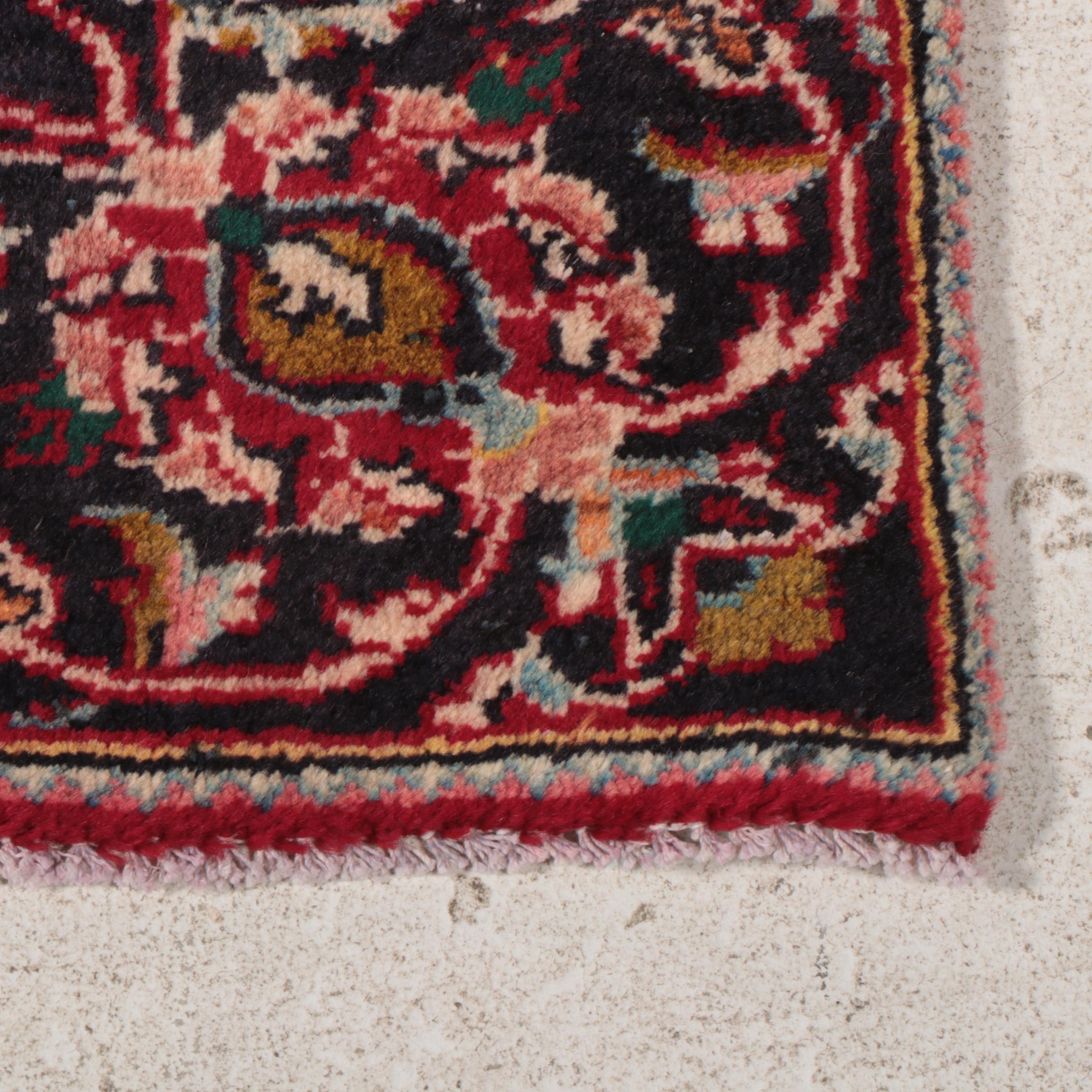 6'2 x 9'10 Hand-Knotted Persian Kashan Area Rug