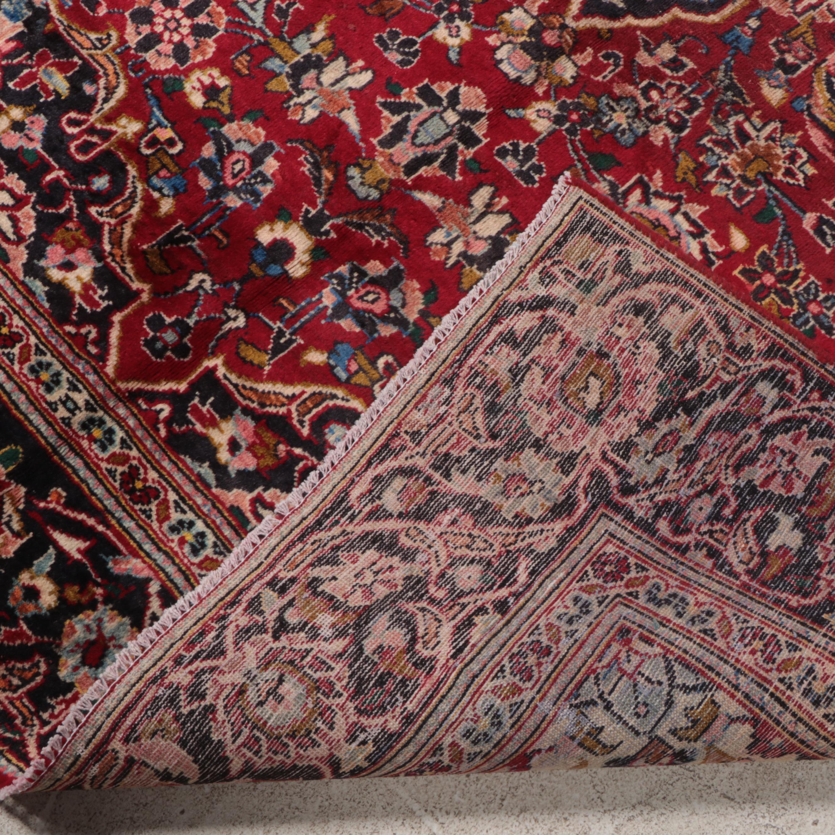 6'2 x 9'10 Hand-Knotted Persian Kashan Area Rug