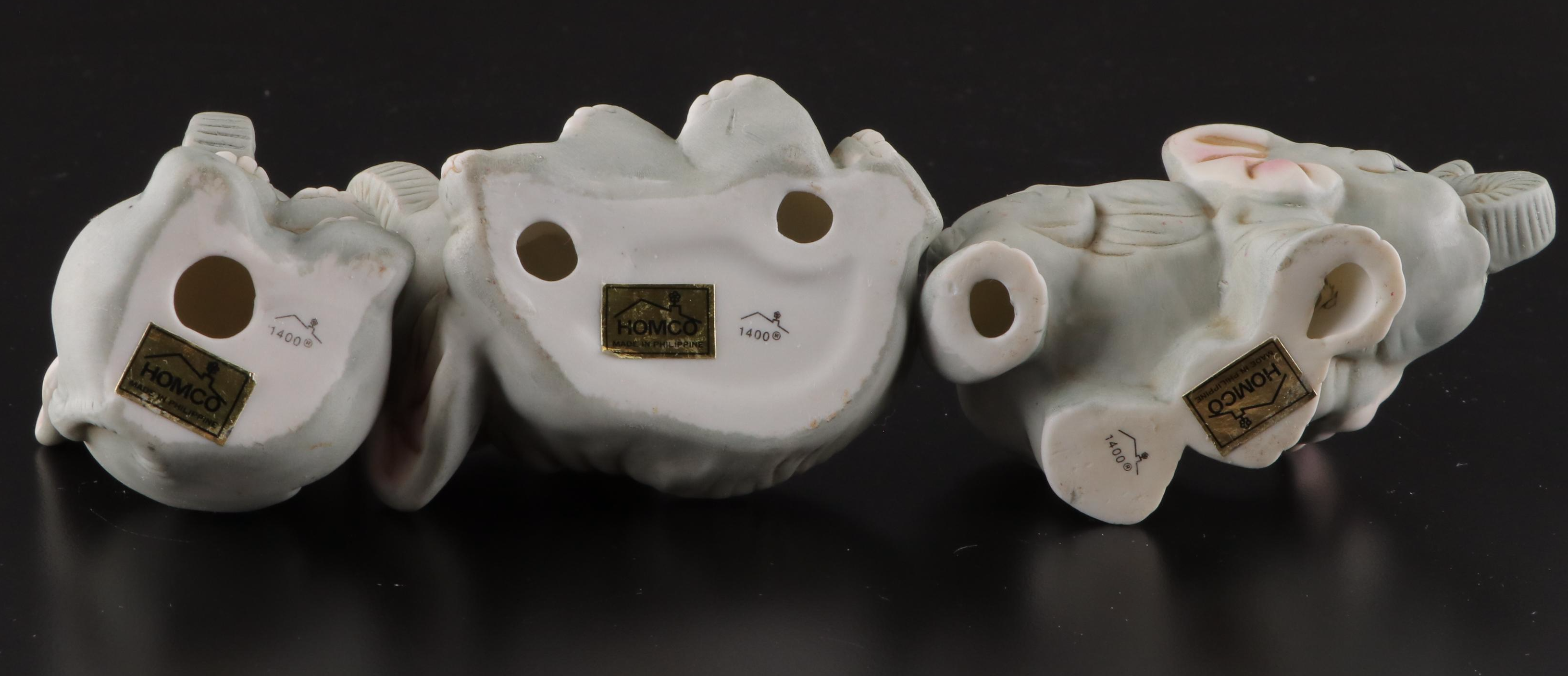 Homco with Other Ceramic Elephant Figurines