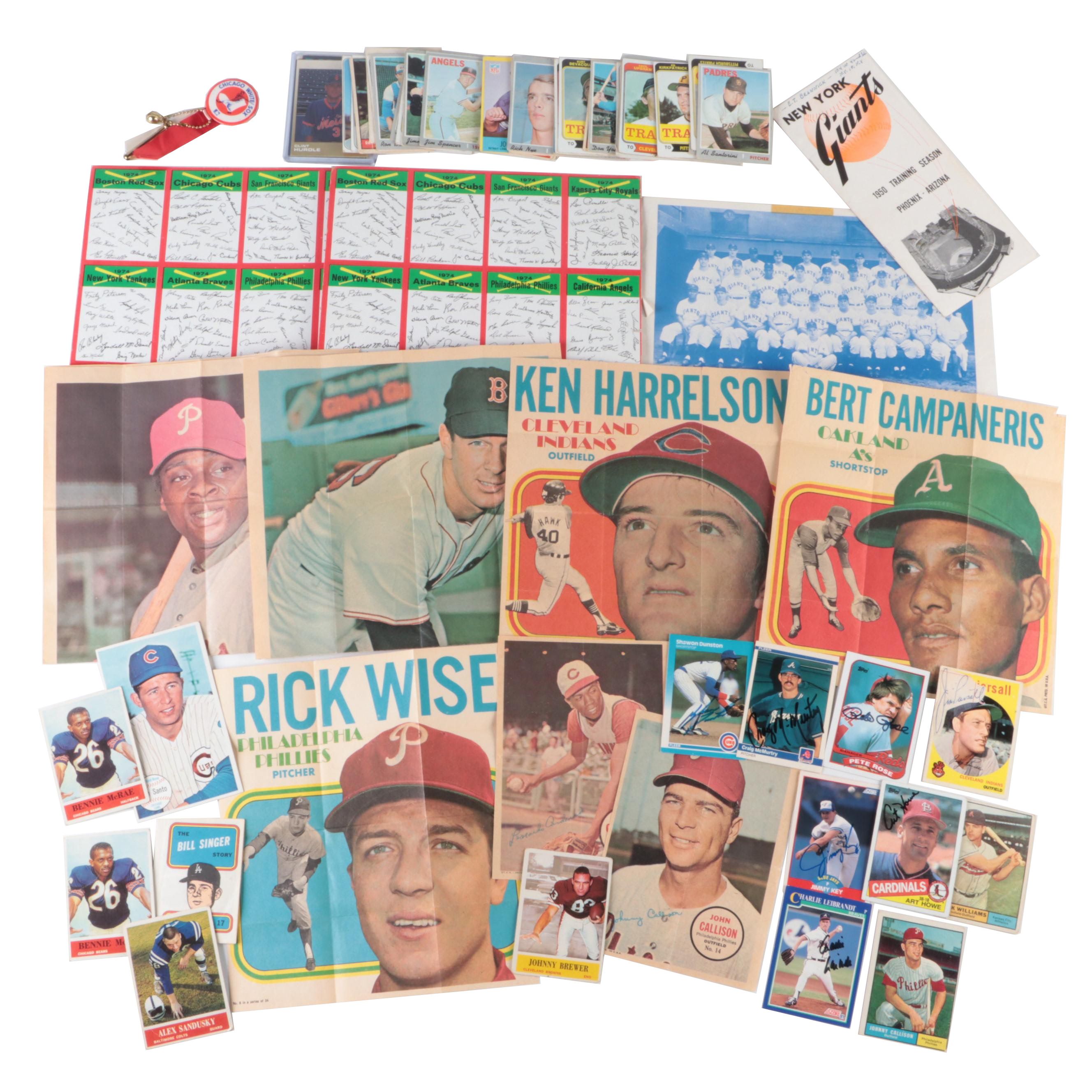 Topps Posters, Pete Rose and Other Signed Baseball Cards, More, 1950s–1990s
