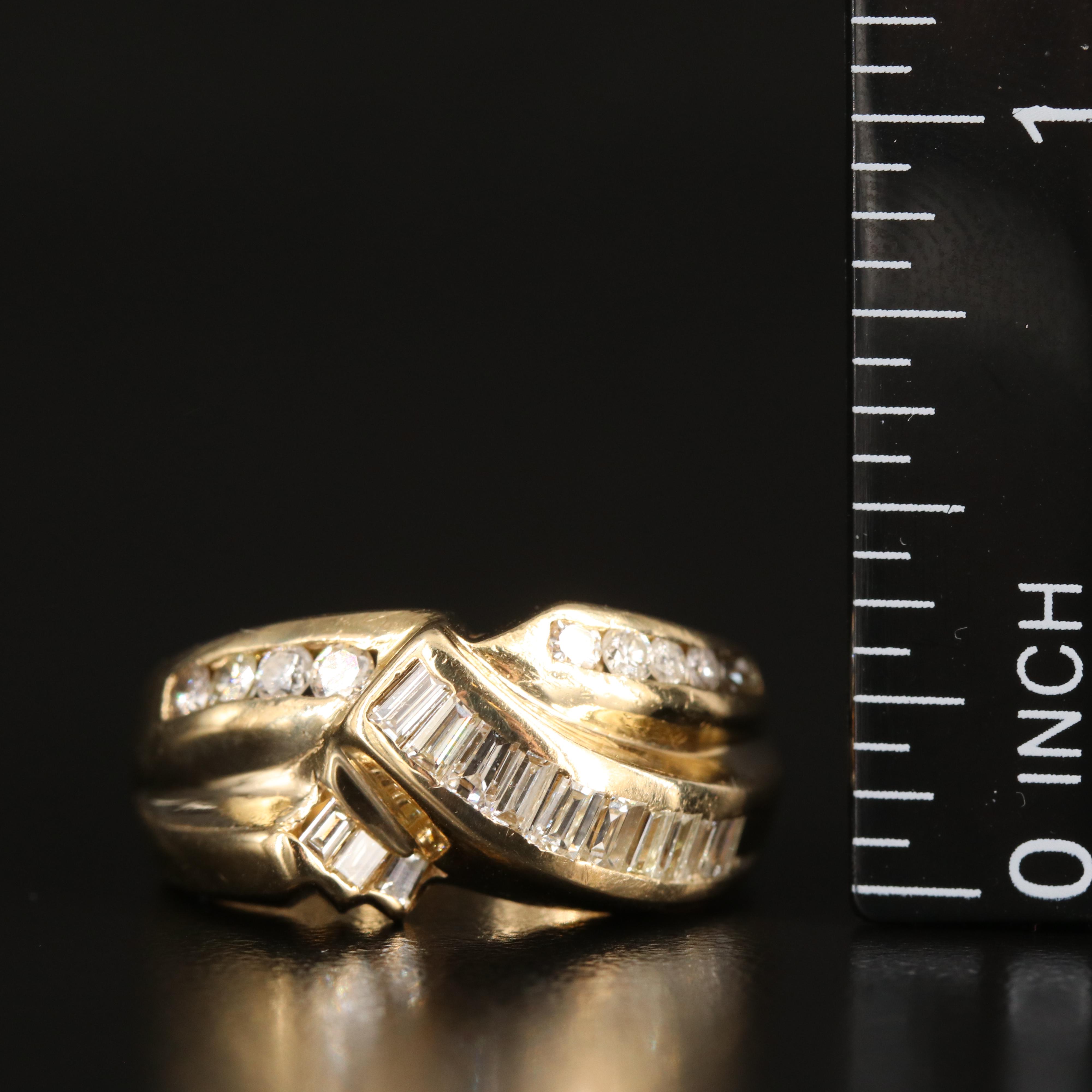 14K 1.02 CTW Diamond Crossover Ring