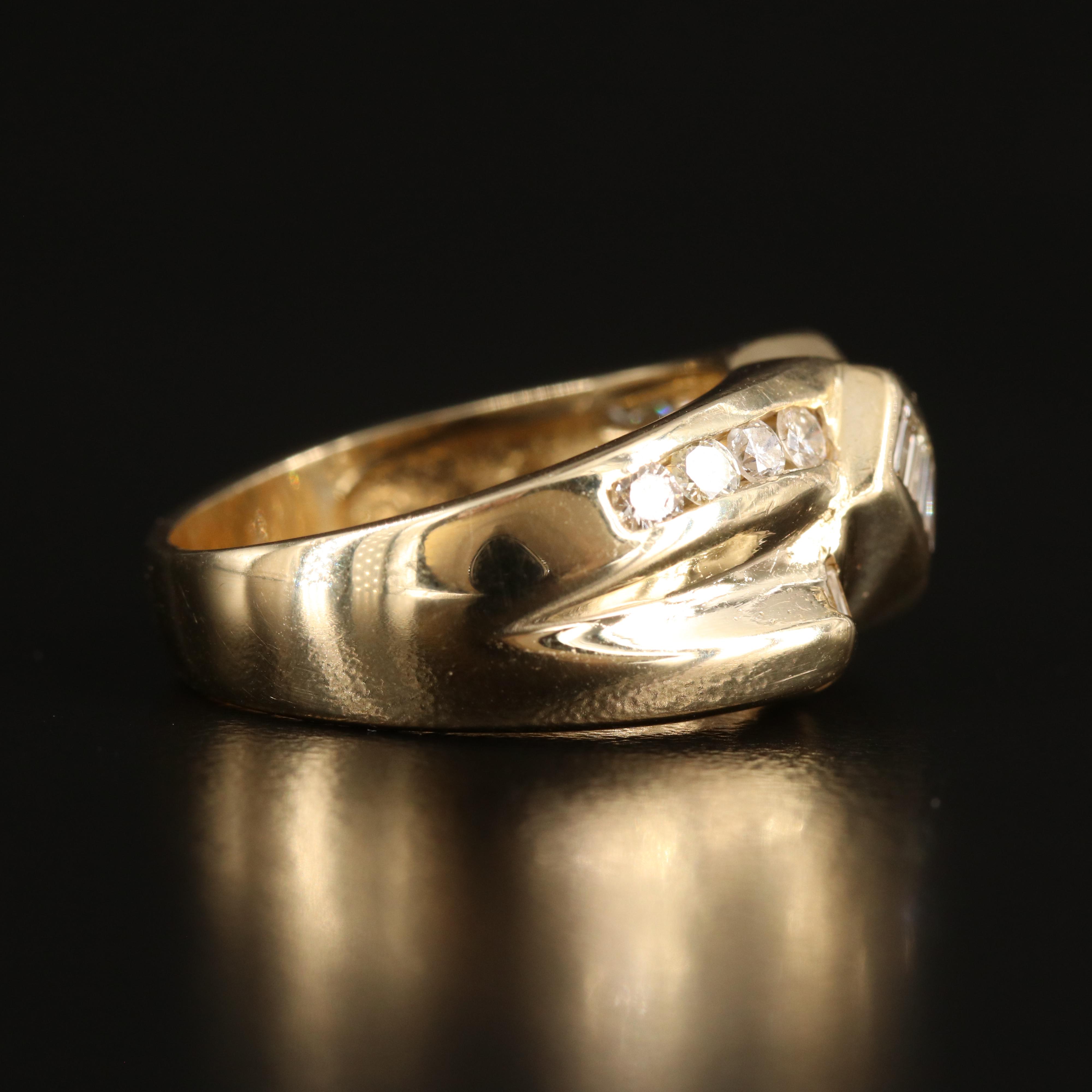 14K 1.02 CTW Diamond Crossover Ring