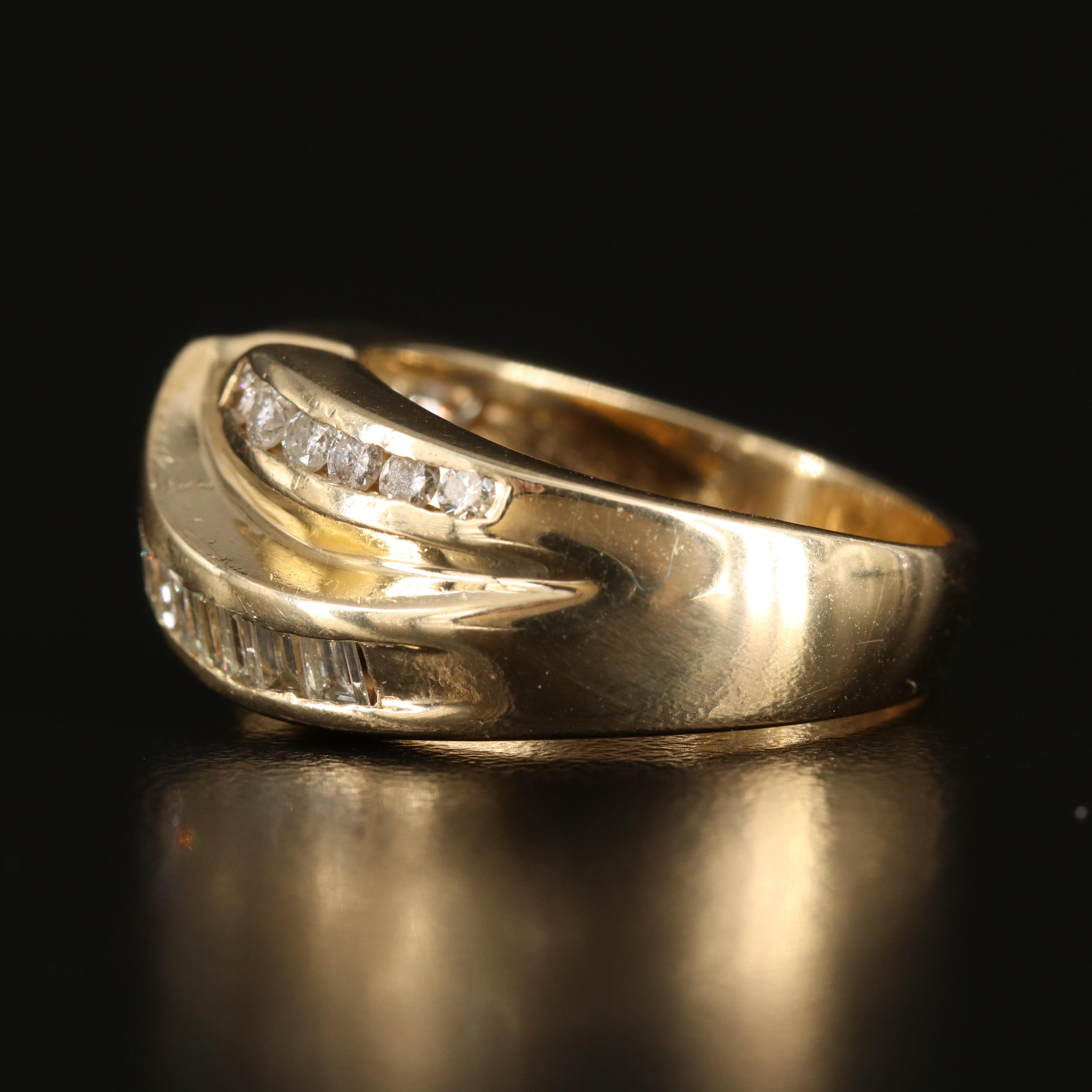 14K 1.02 CTW Diamond Crossover Ring