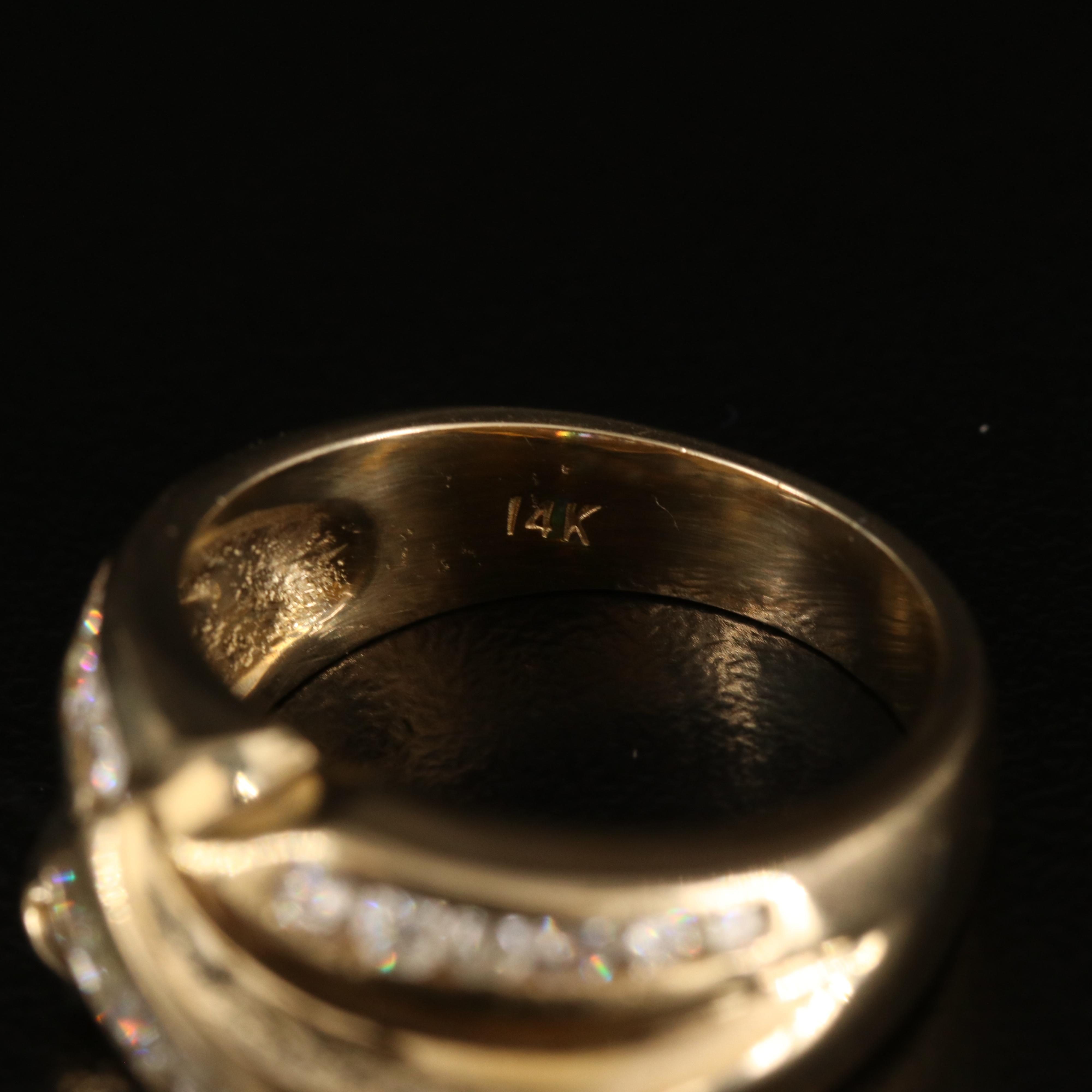 14K 1.02 CTW Diamond Crossover Ring