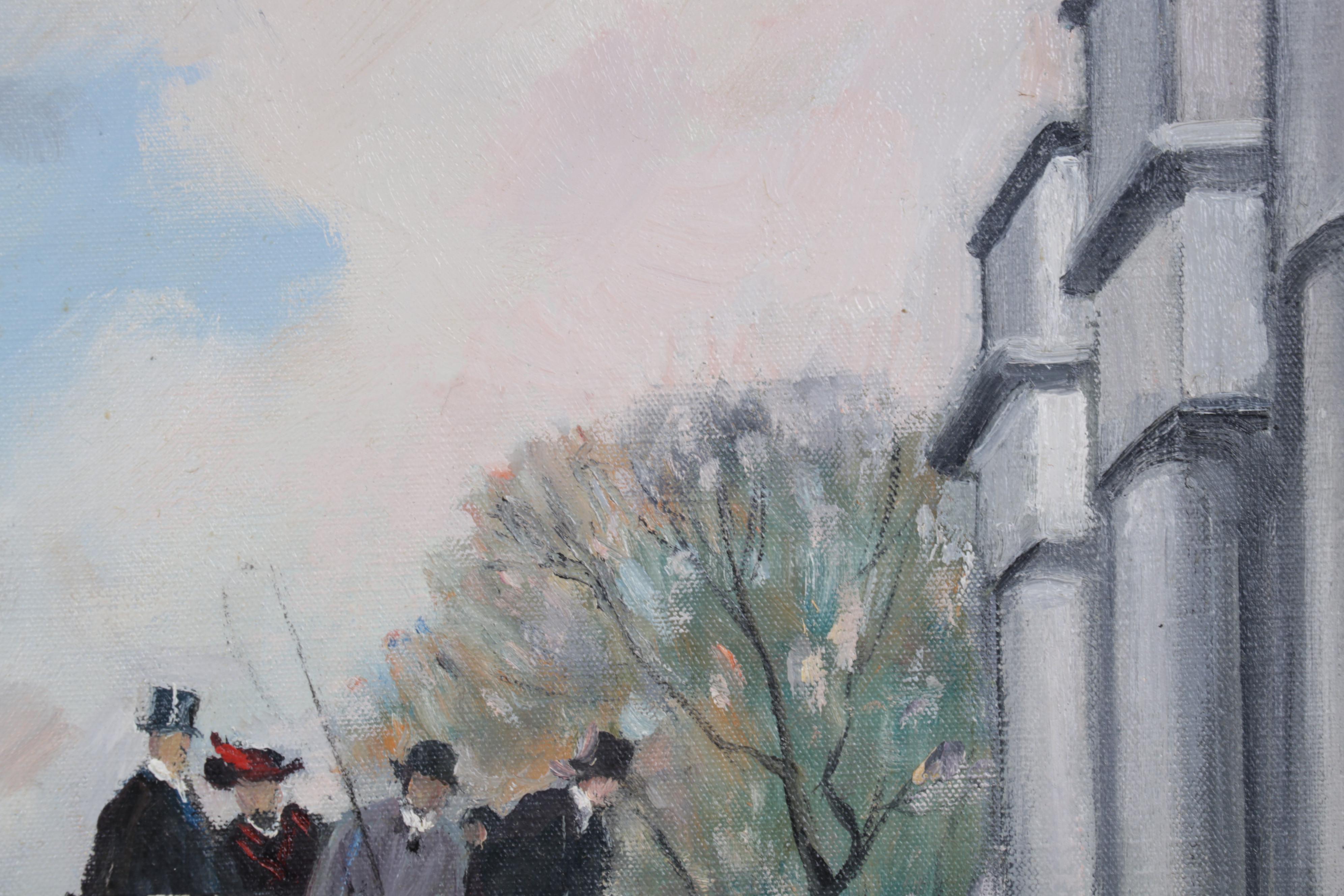 Kurt Daste Oil Painting of Victorian City Street Scene, 21st Century