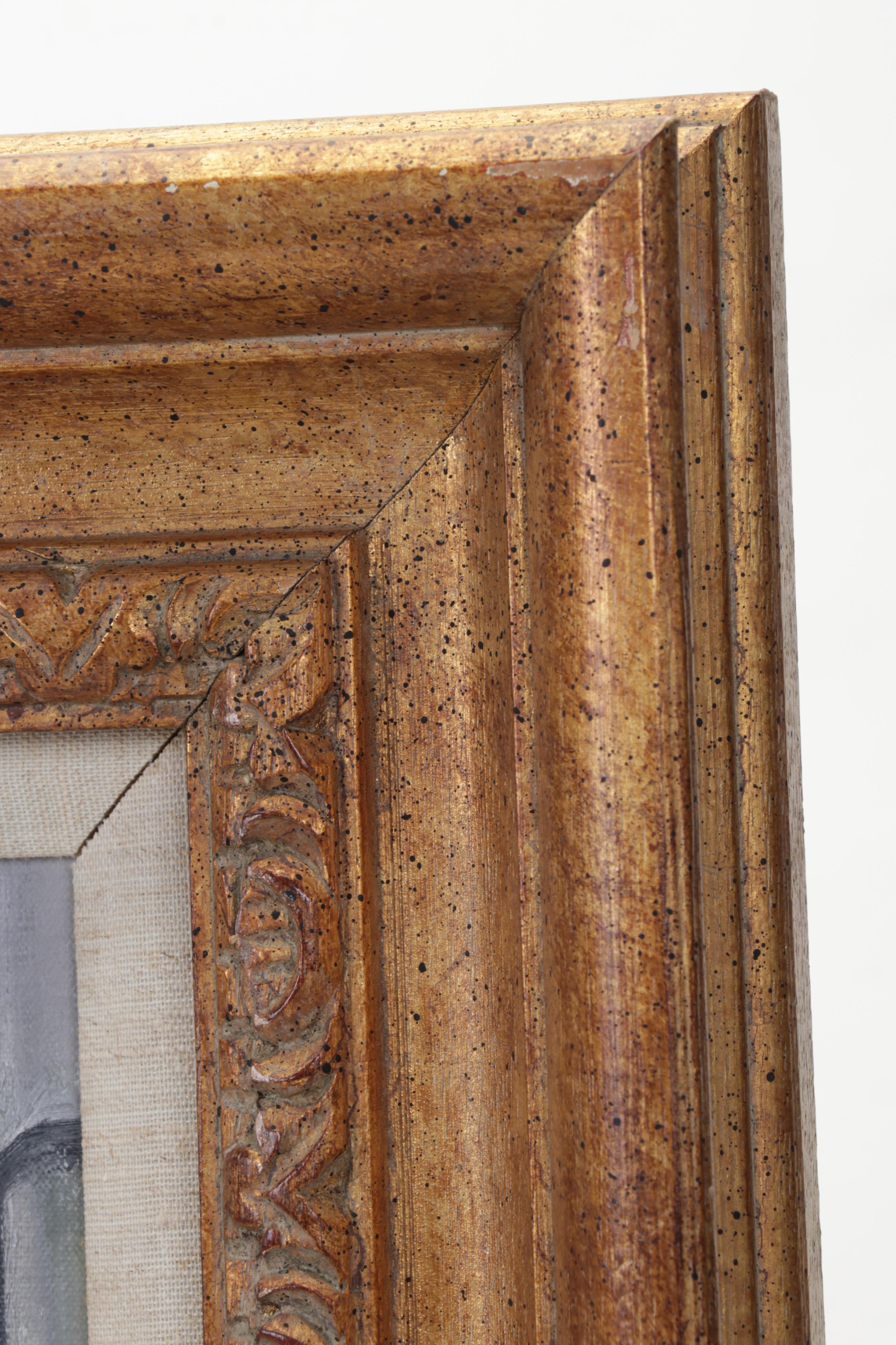 Kurt Daste Oil Painting of Victorian City Street Scene, 21st Century