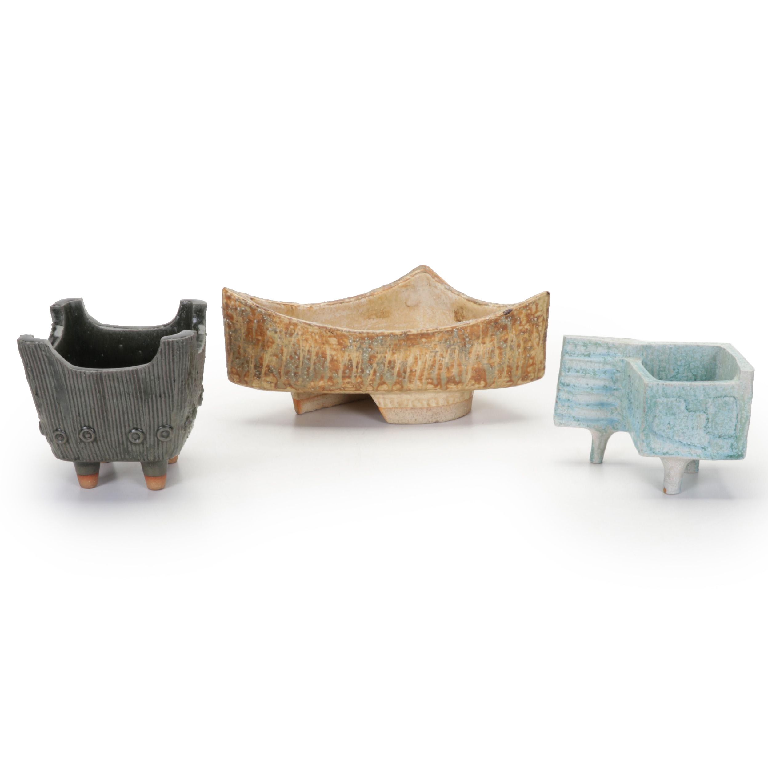 Japanese Ceramic Ikebana Planters, Mid 20th Century