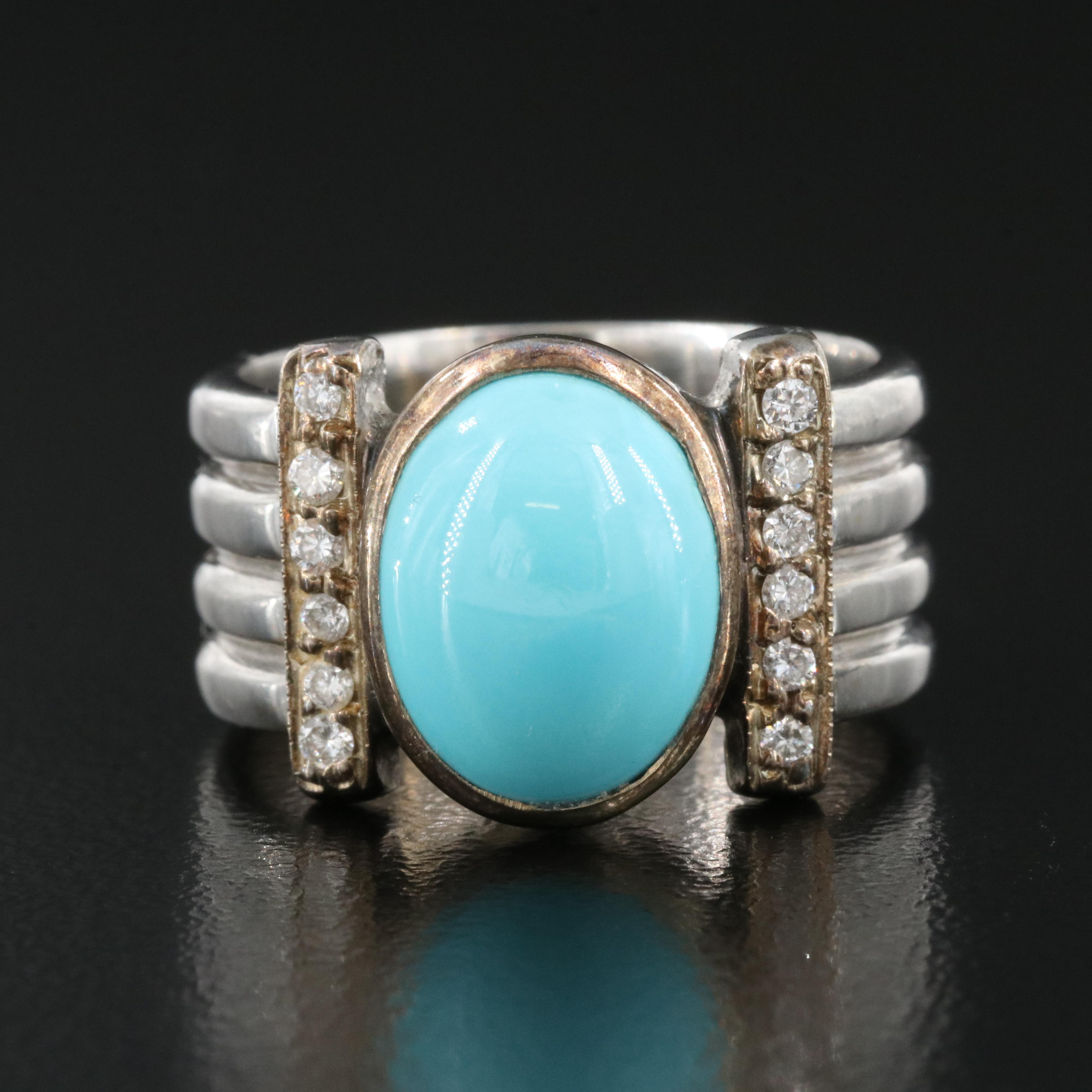 18K Turquoise and Diamond Ring