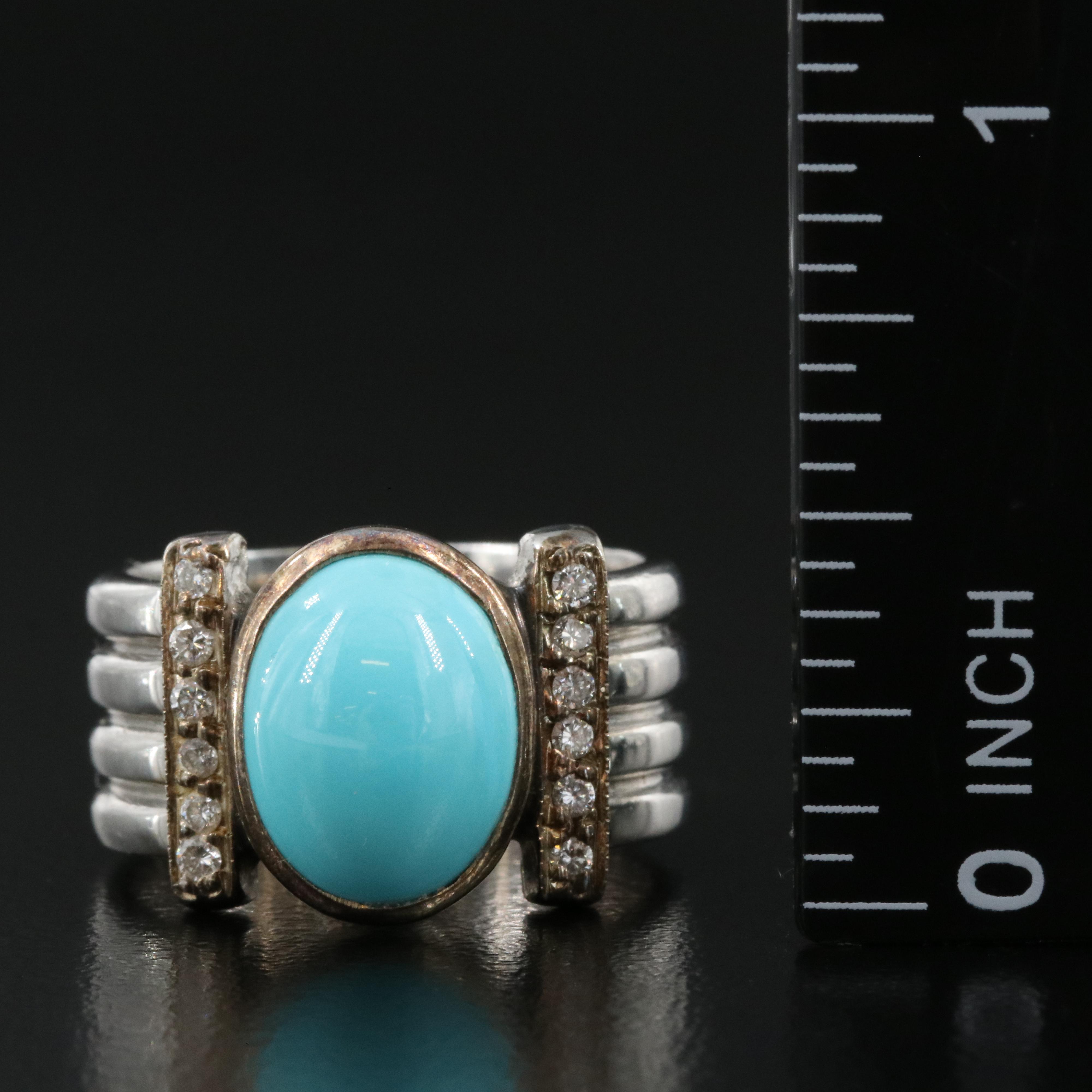 18K Turquoise and Diamond Ring