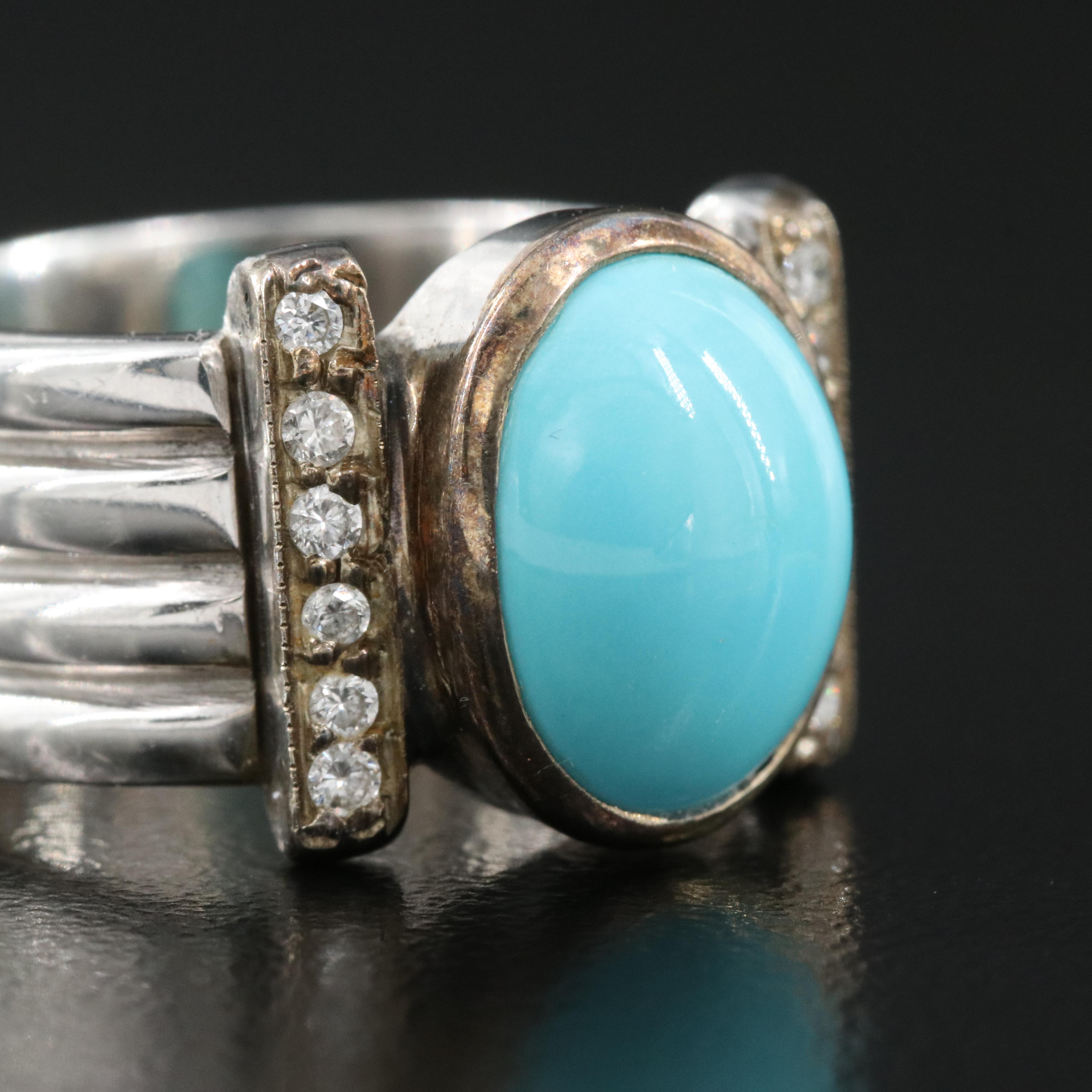18K Turquoise and Diamond Ring