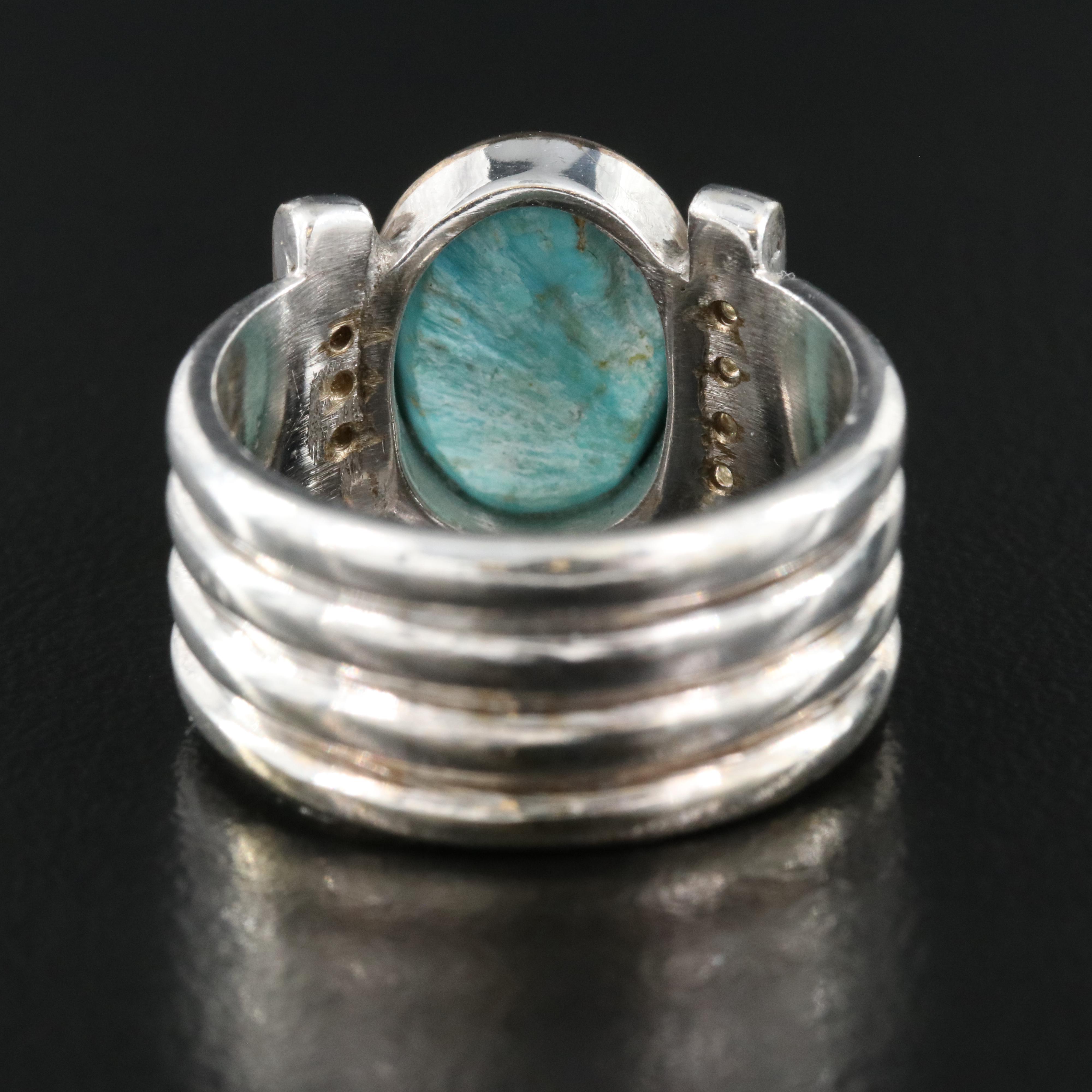 18K Turquoise and Diamond Ring