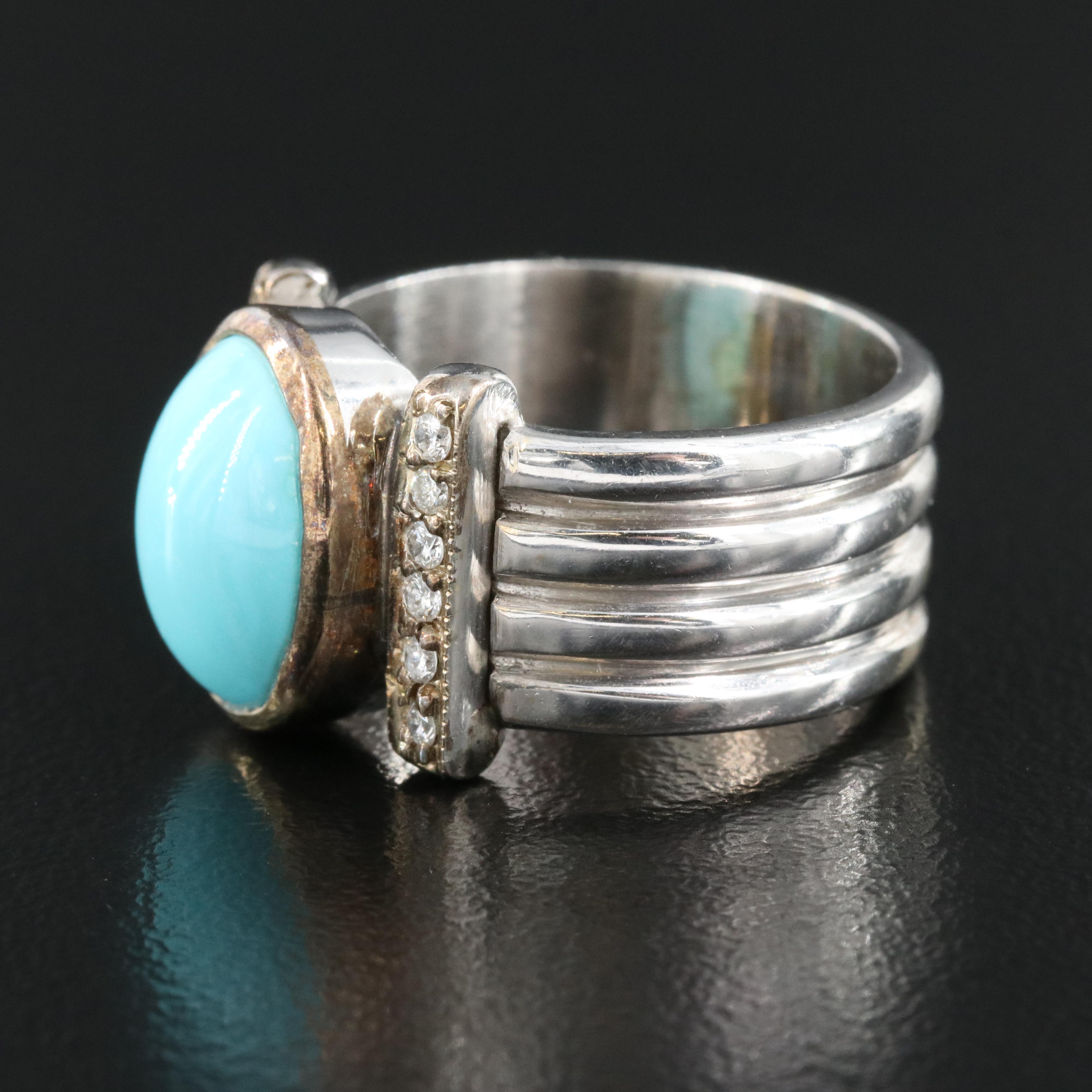 18K Turquoise and Diamond Ring