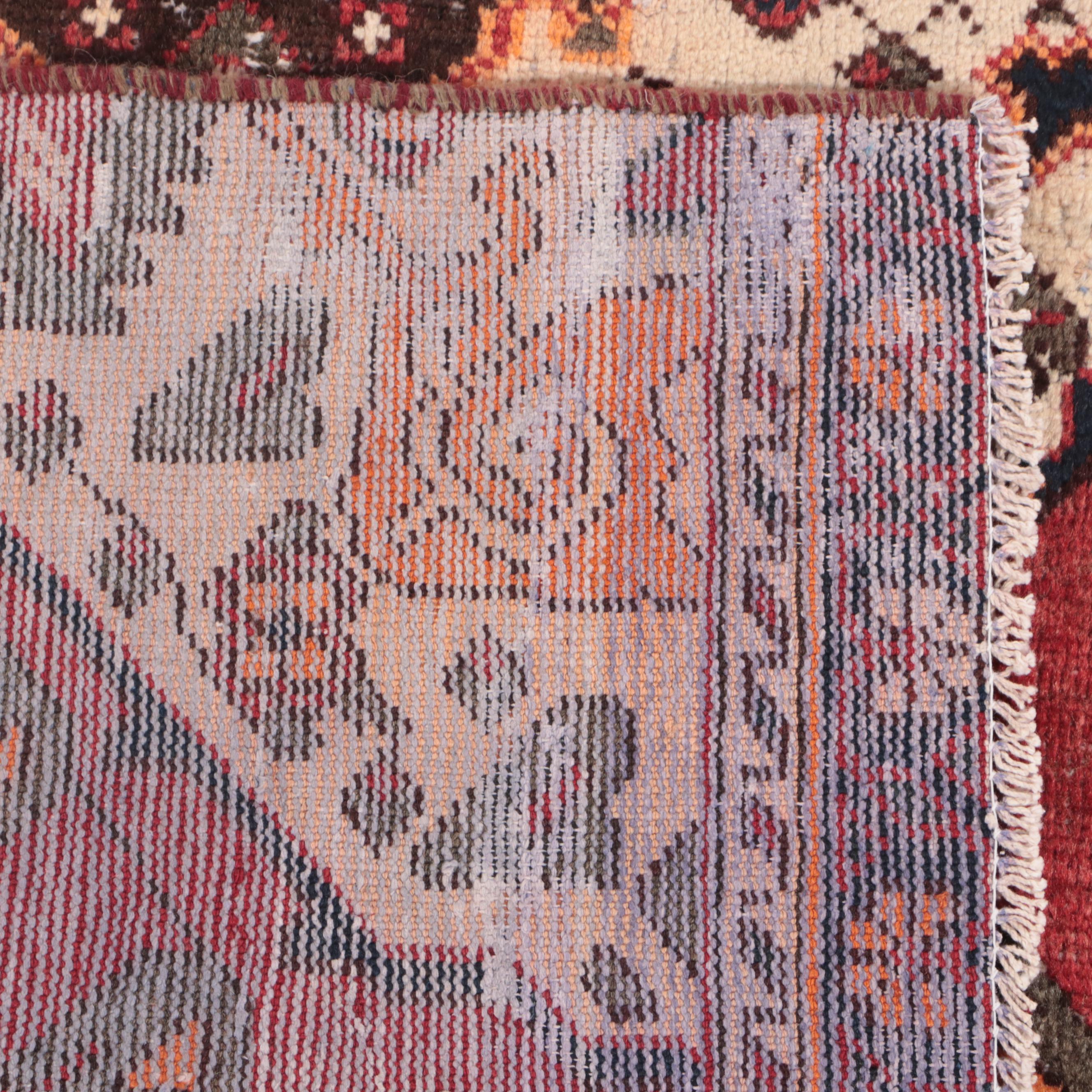 3'2 x 6'3 Hand-Knotted Persian Hamadan Remnant Area Rug