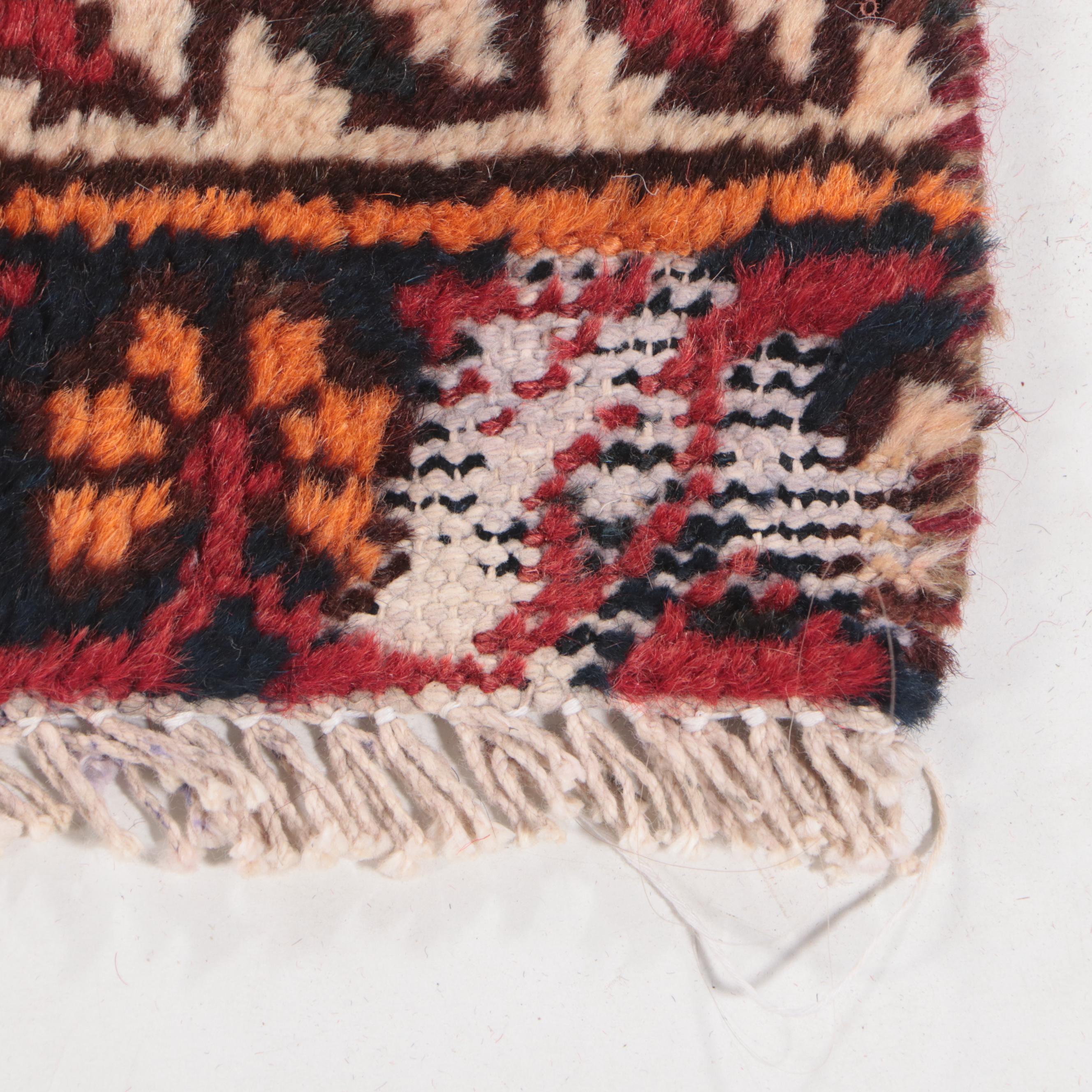 3'2 x 6'3 Hand-Knotted Persian Hamadan Remnant Area Rug