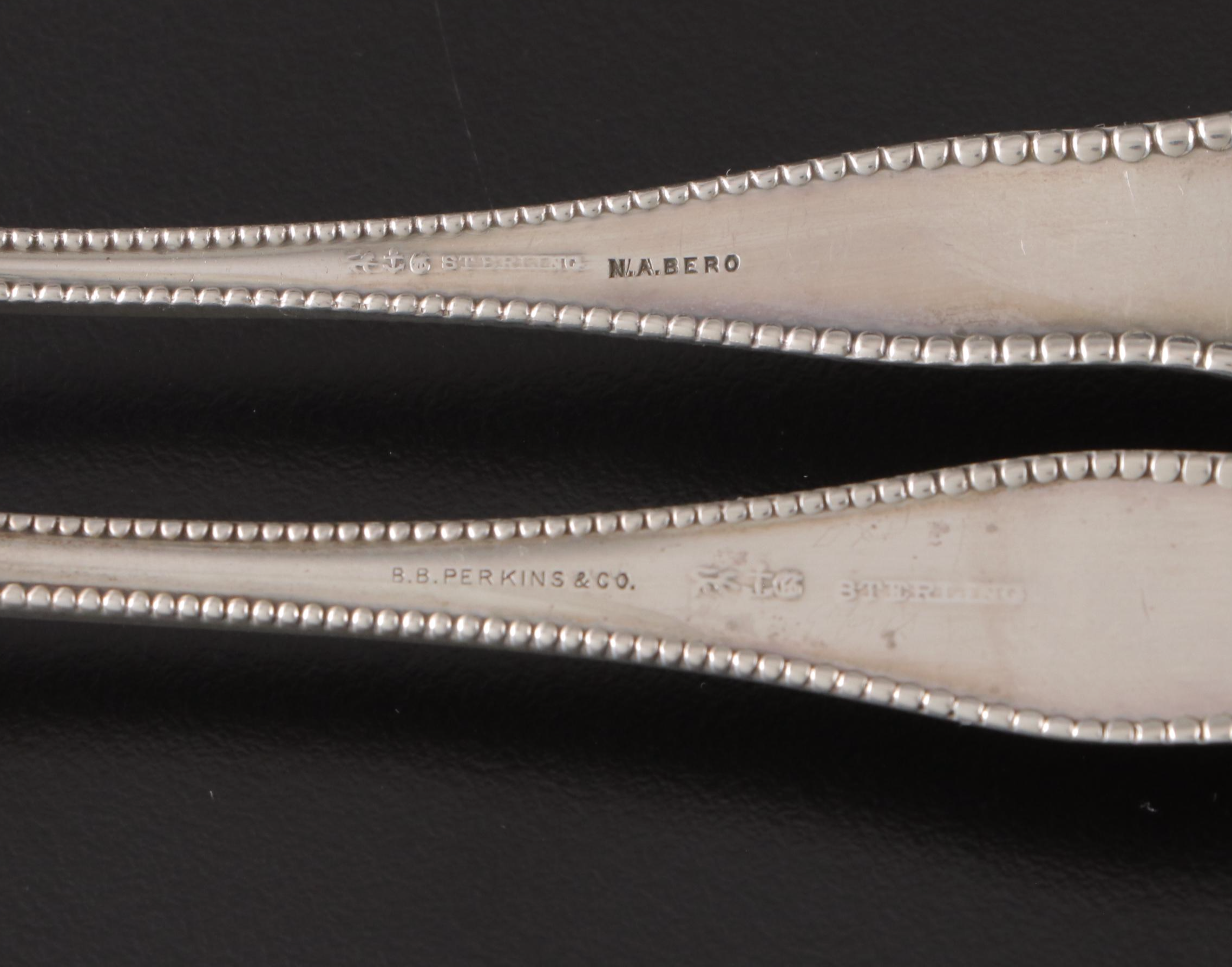 Gorham "Lancaster" Sterling Silver Chipped Beef Fork and Sugar Shell Spoon