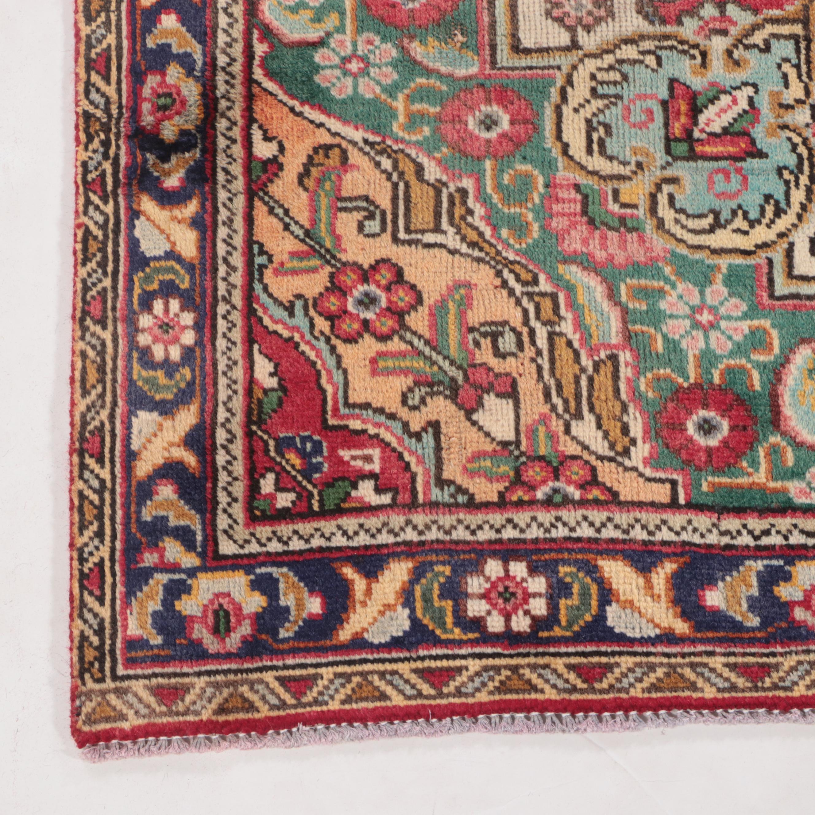 7'3 x 10'7 Hand-Knotted Persian Kerman Area Rug