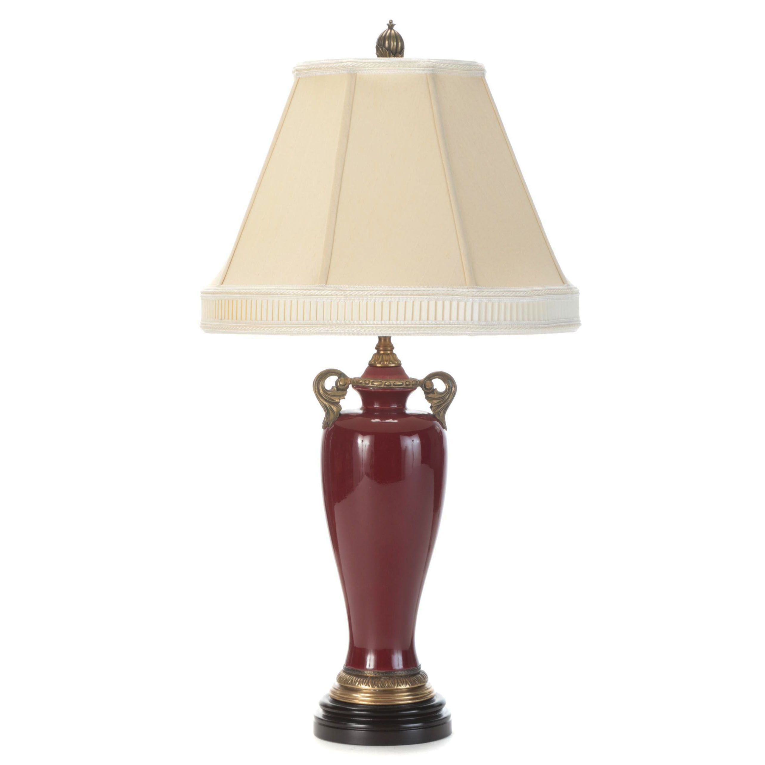 Bradburn Gallery Neoclassical Style Ormolu Mounted Sang de Boeuf Amphora Lamp