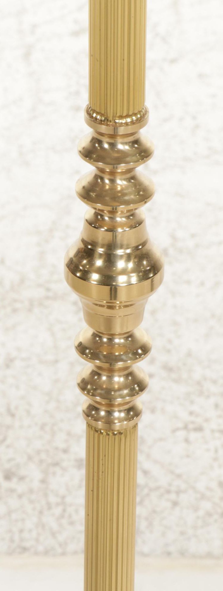 Alsy Brass Torchière Floor Lamp with Amber Ombre Glass Shade, Late 20th Century