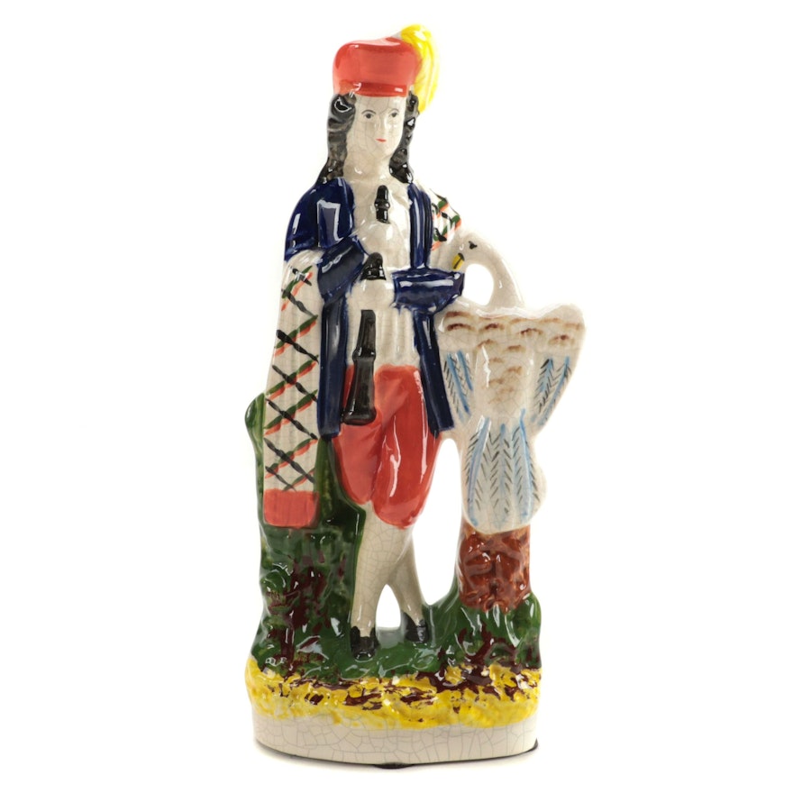 Staffordshire Flat Back Figurine, Mid-20th Century