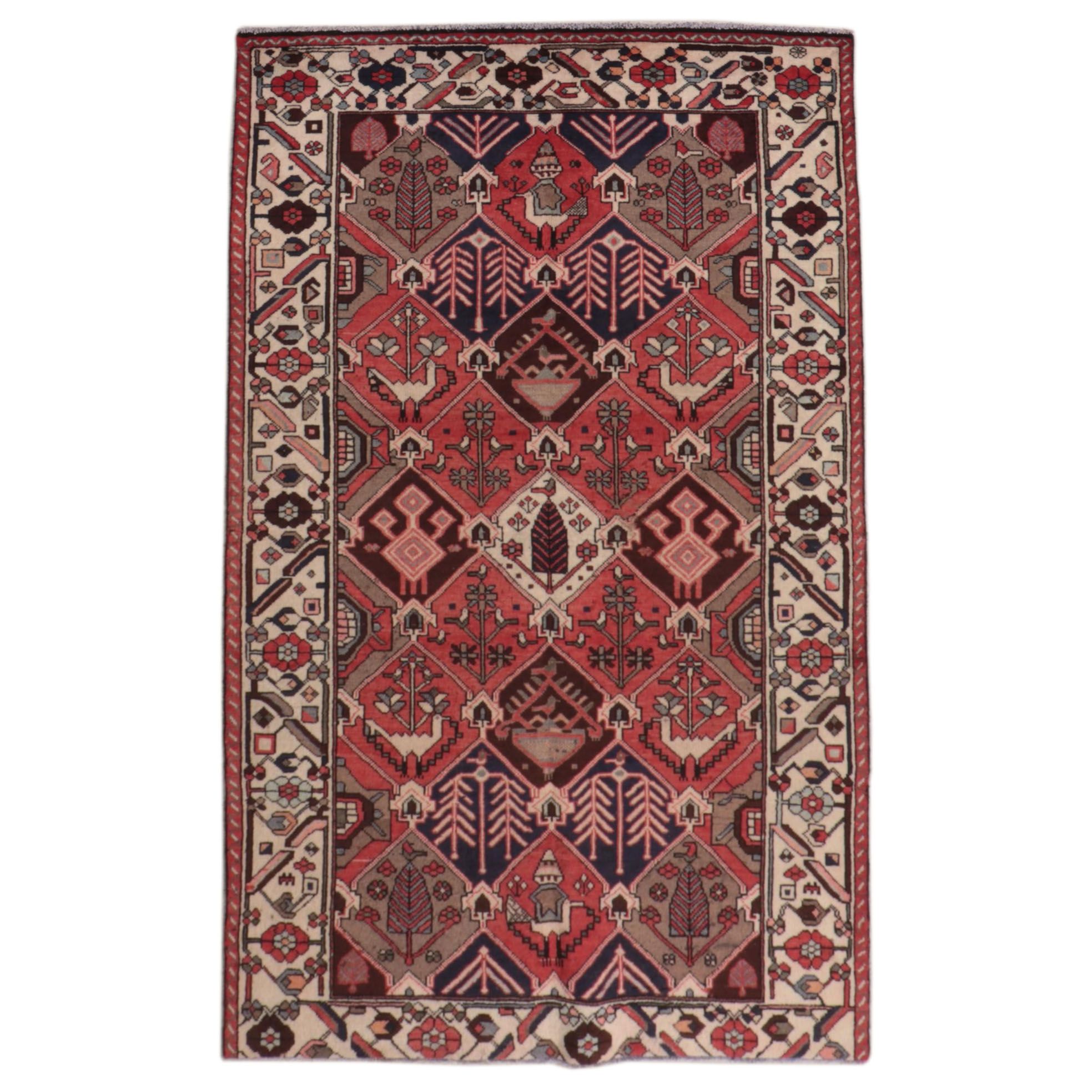 5'2 x 9'7 Hand-Knotted Persian Bakhtiari Area Rug