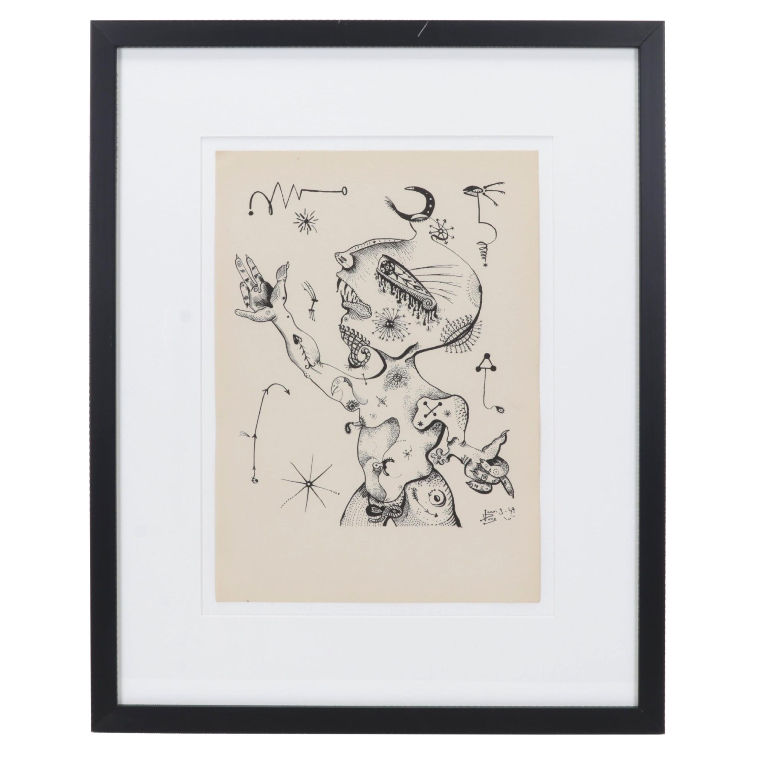 Joan Ponç Lithograph From "Deu Litografies," 1949