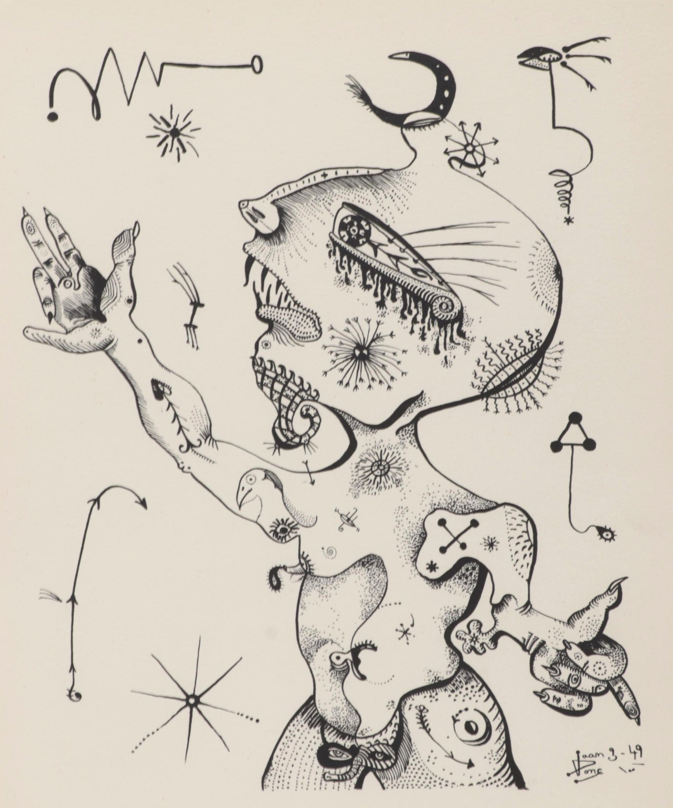 Joan Ponç Lithograph From "Deu Litografies," 1949