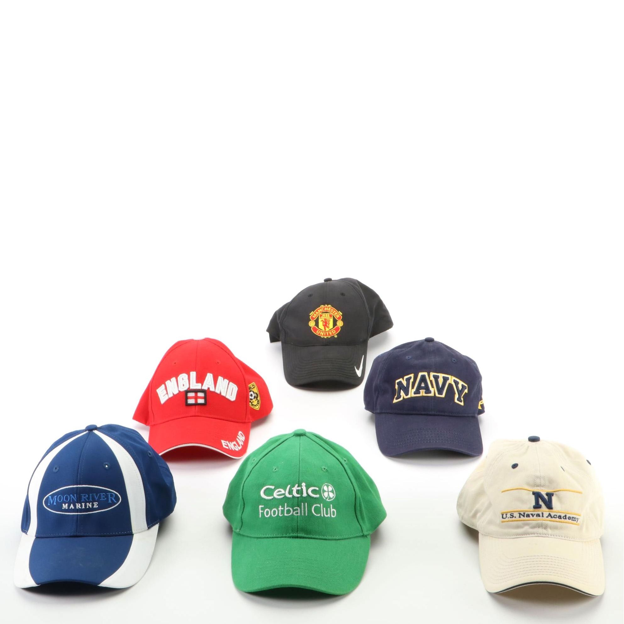 Nike, Under Armour, and Celtic Adjustable Baseball Caps