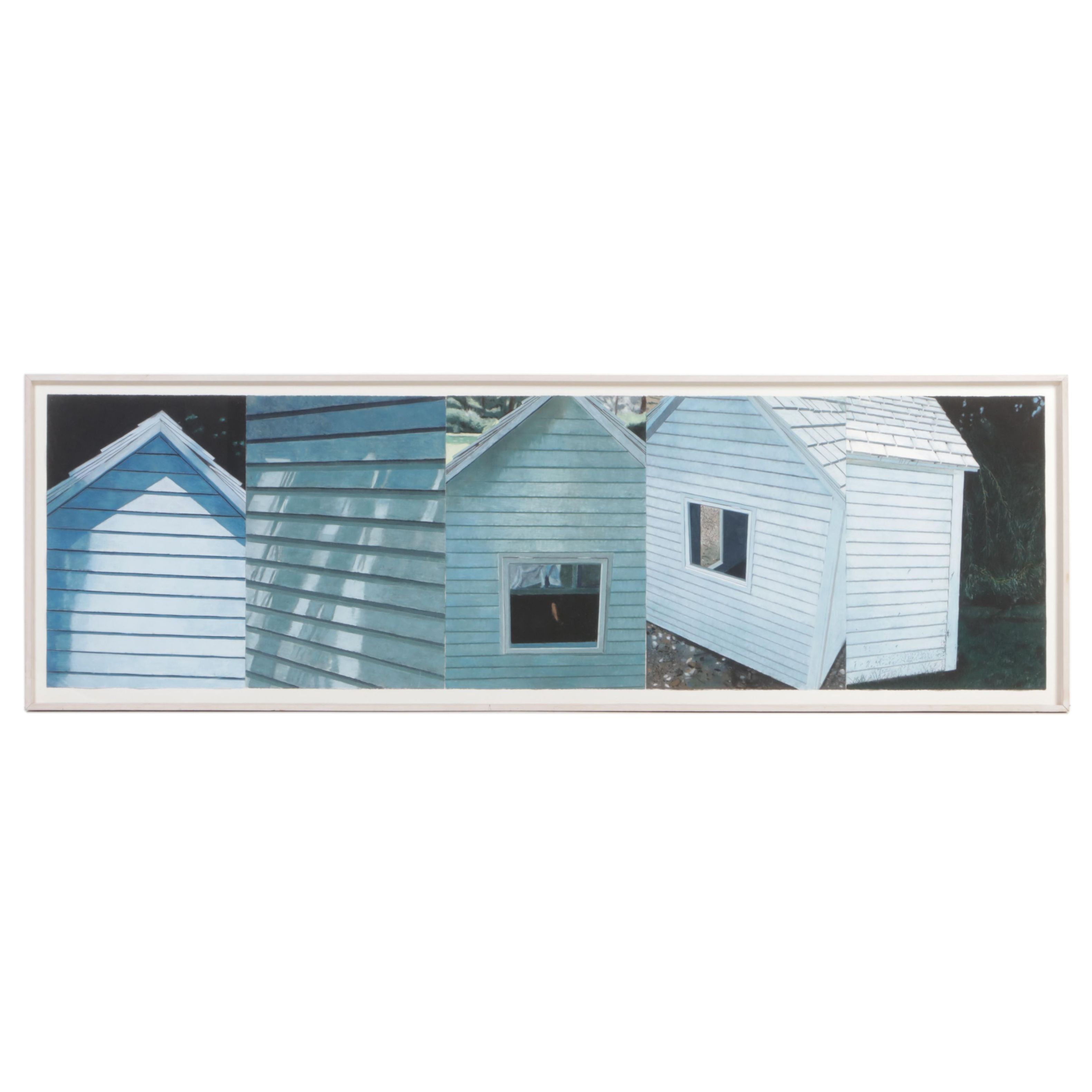 Jennifer Bartlett Large-Scale Pastel Polyptych "Old House Lane #34," 1987