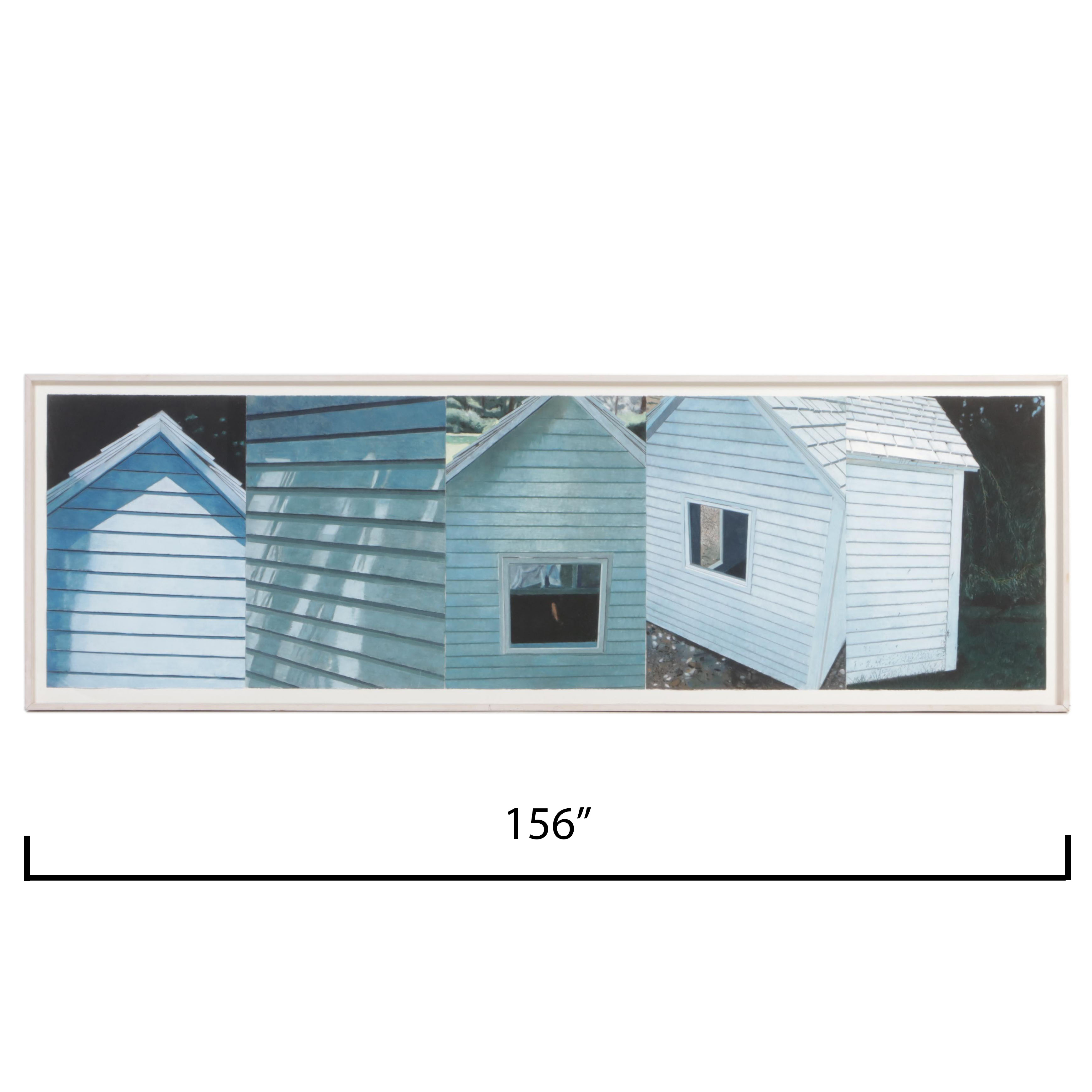 Jennifer Bartlett Large-Scale Pastel Polyptych "Old House Lane #34," 1987