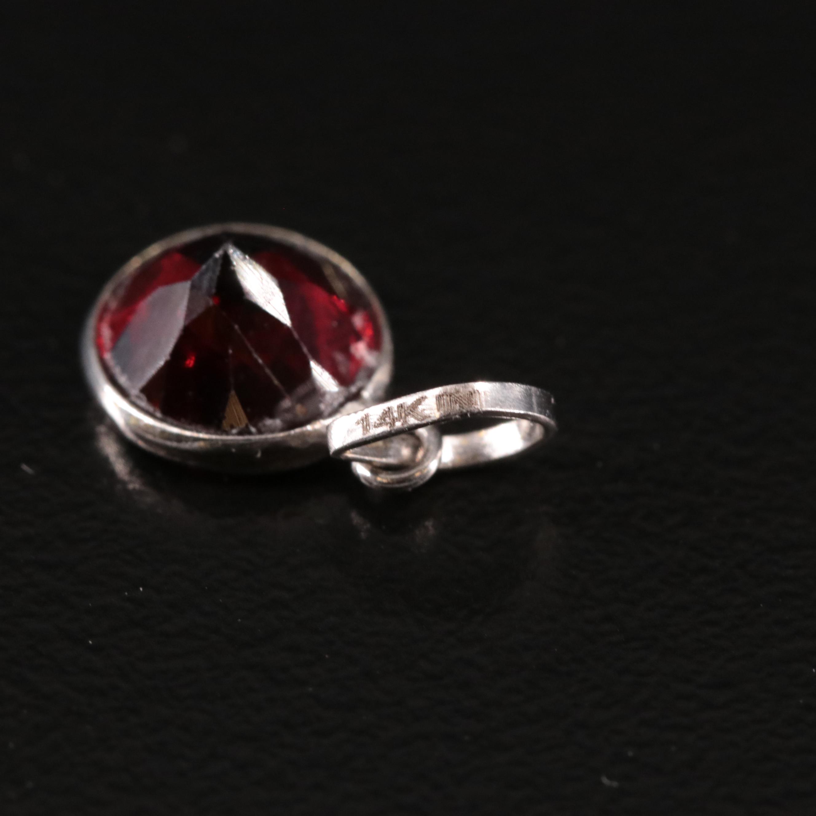 14K Garnet Pendant