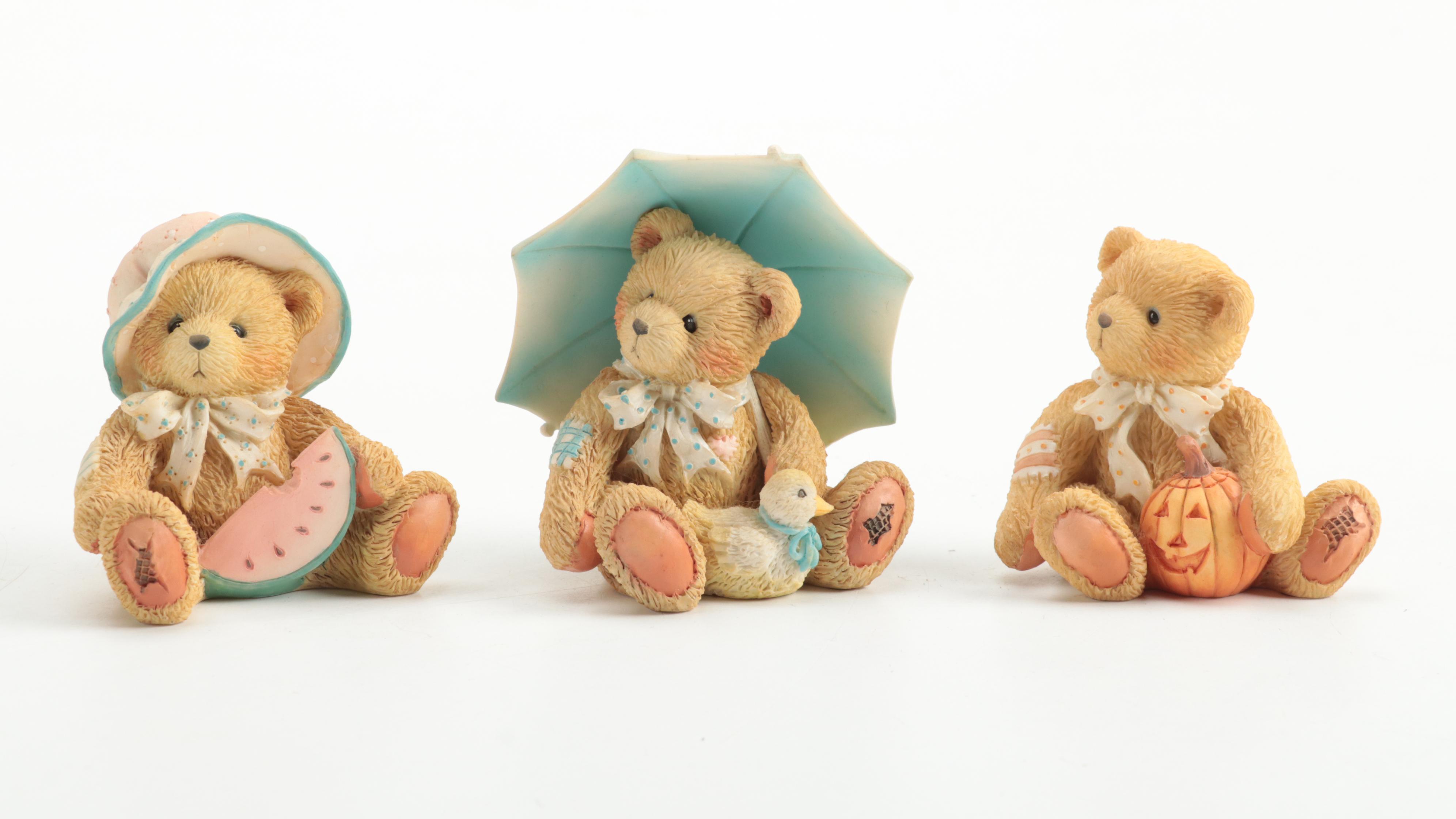 Enesco Corportation Porcelain Teddy Bear Figurines