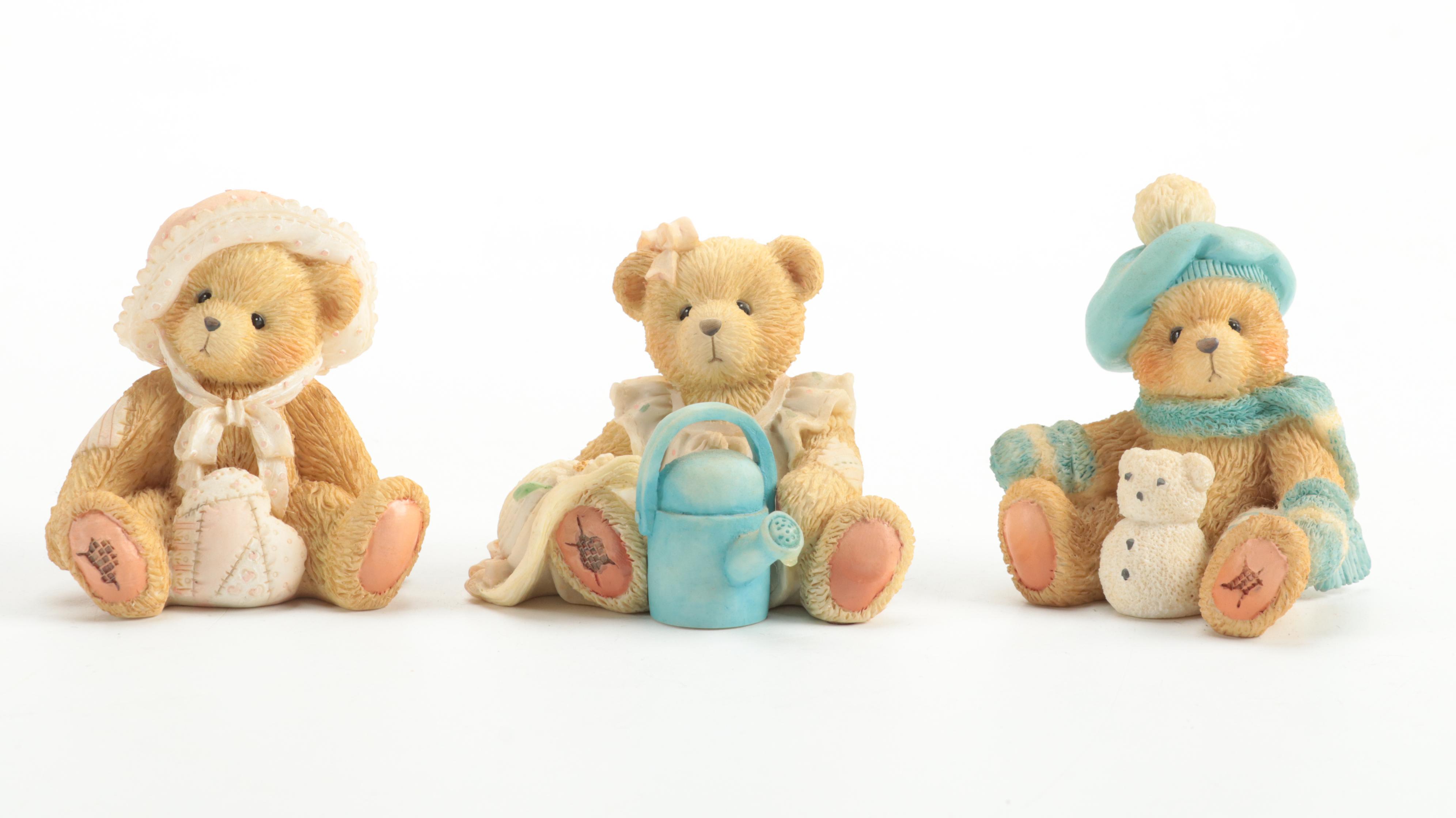 Enesco Corportation Porcelain Teddy Bear Figurines