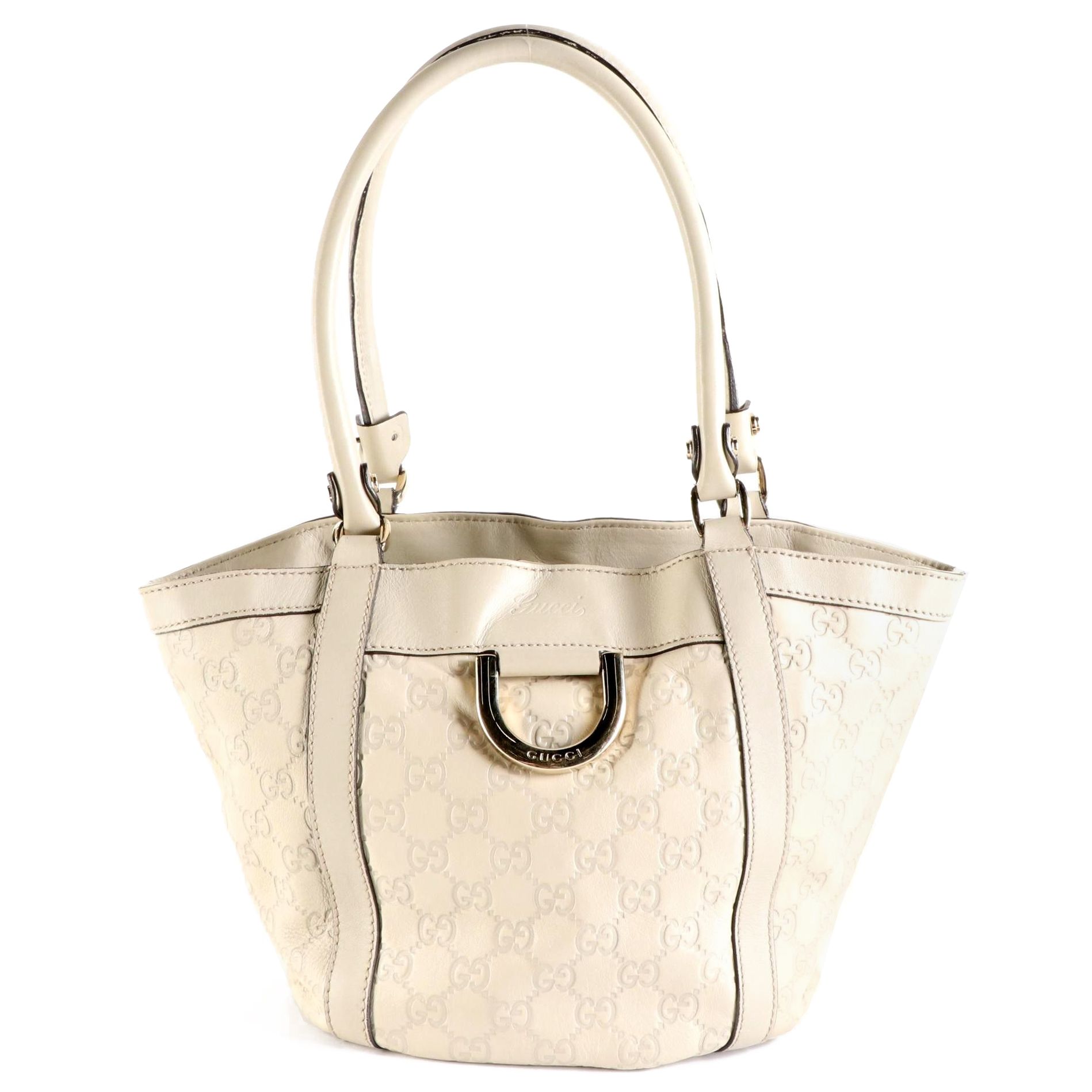 Gucci D-Ring Small Tote Bag in Guccissima and Grain Leather