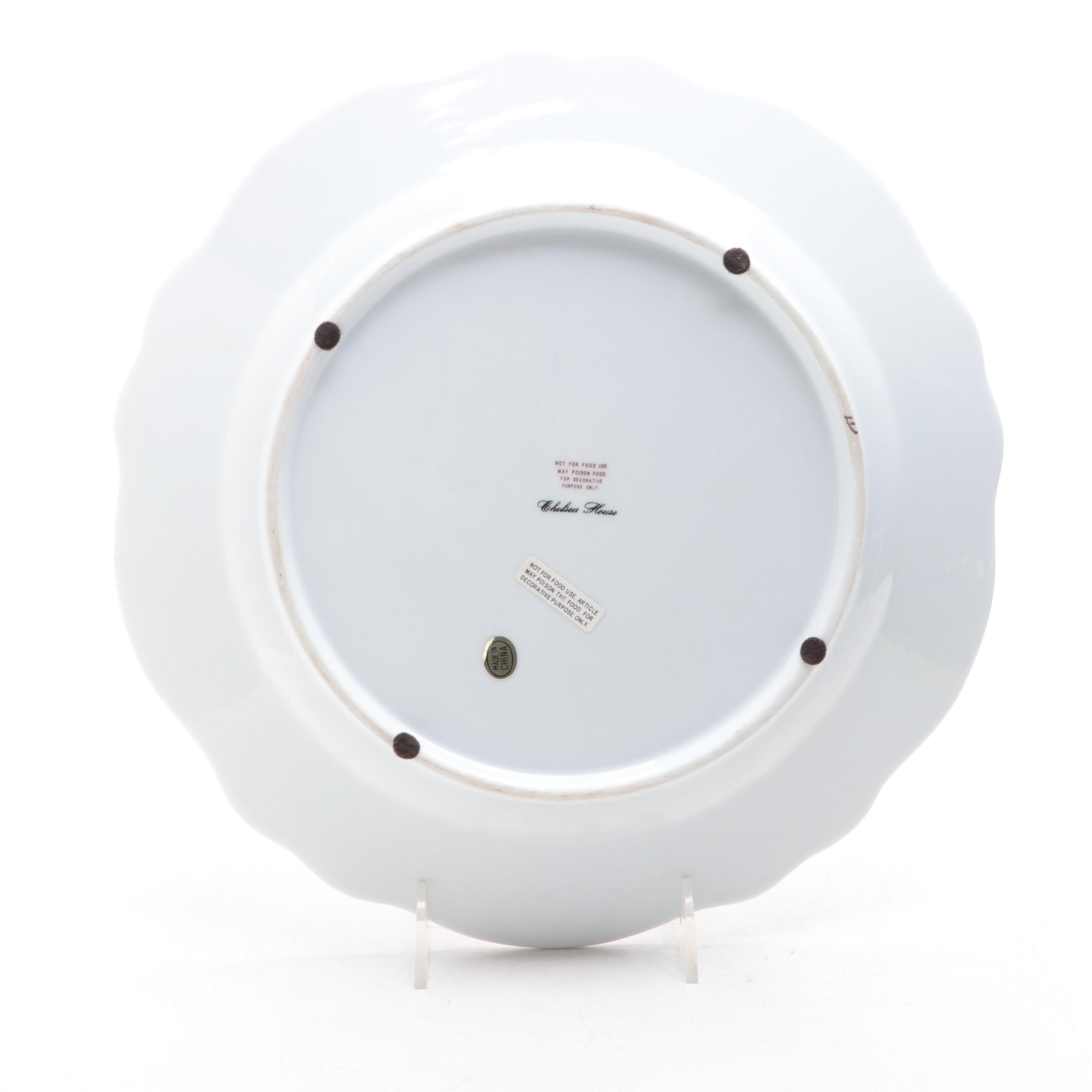 Pair of Chelsea House Chinoiserie Bone China Decorative Plates