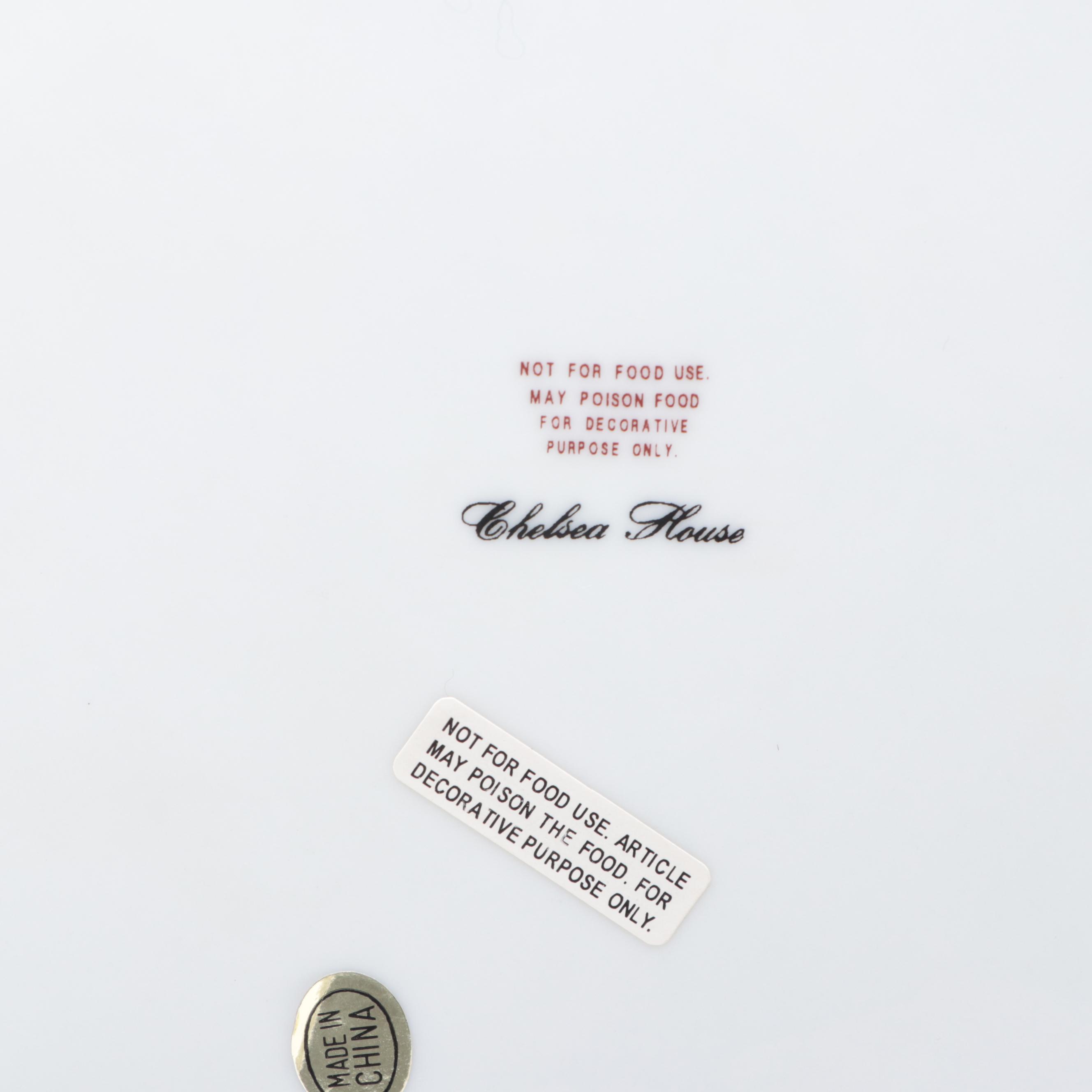 Pair of Chelsea House Chinoiserie Bone China Decorative Plates