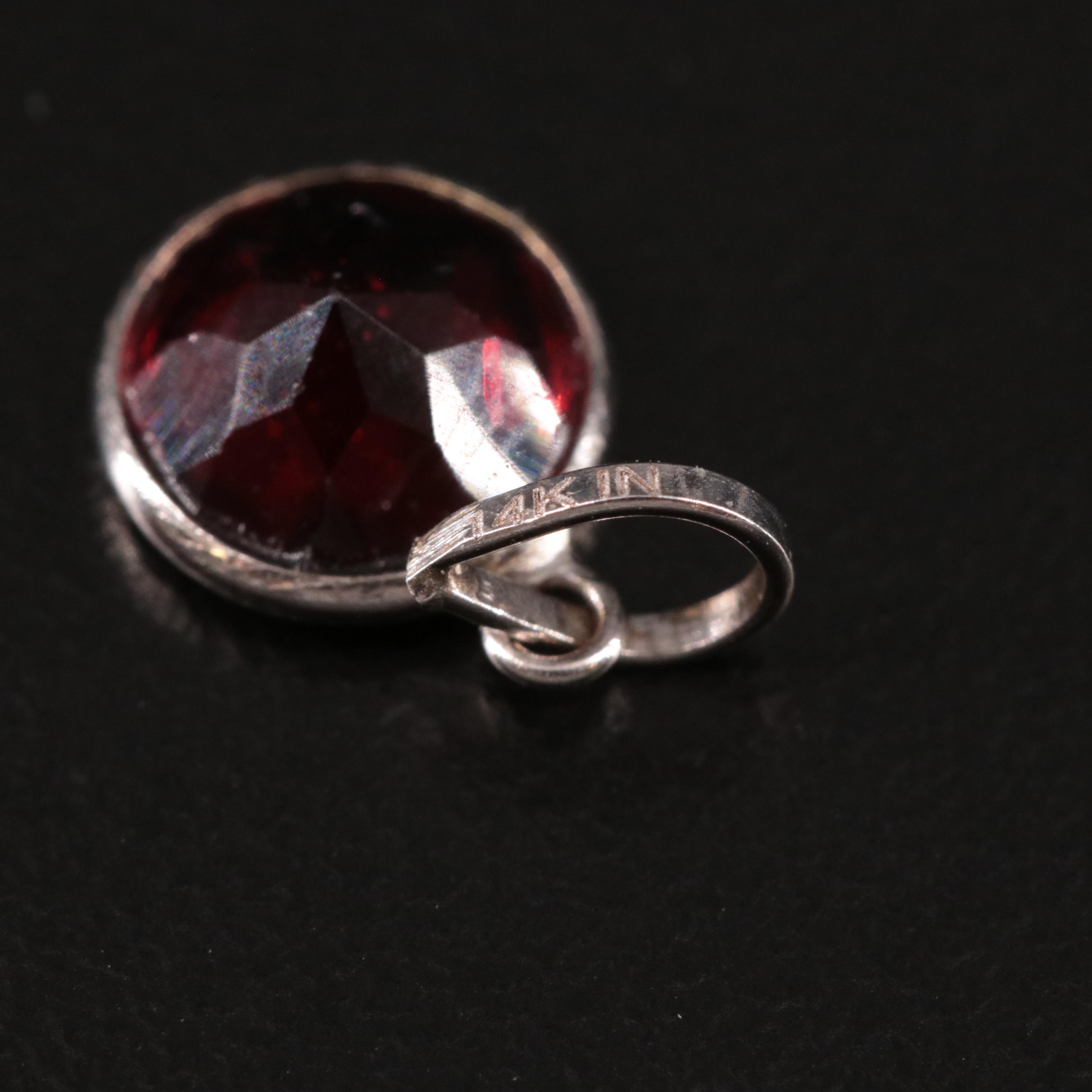 14K Garnet Pendant