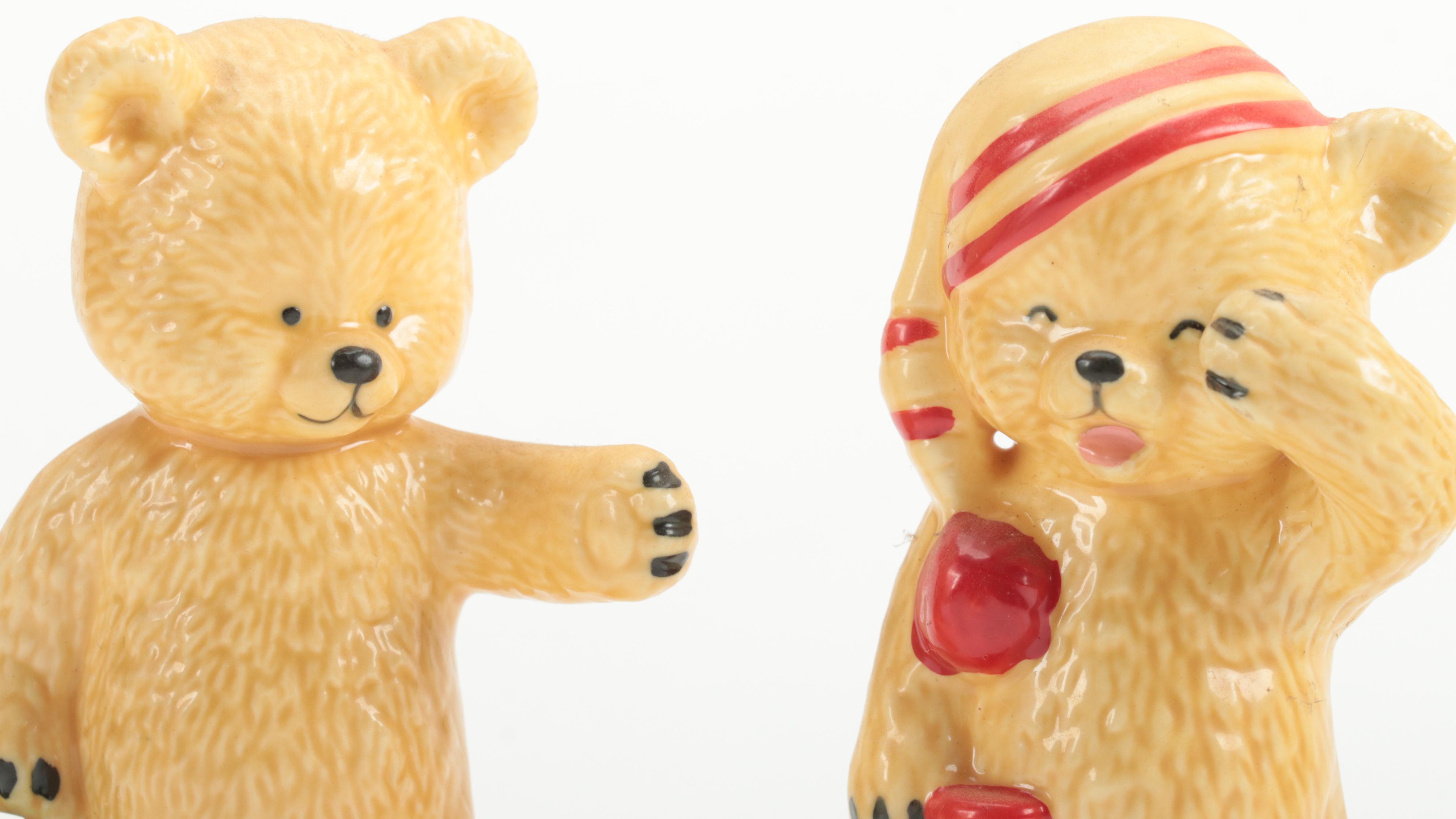 The Danbury Mint Bone China Bear Figurines Including "Well-Read Bear," and More