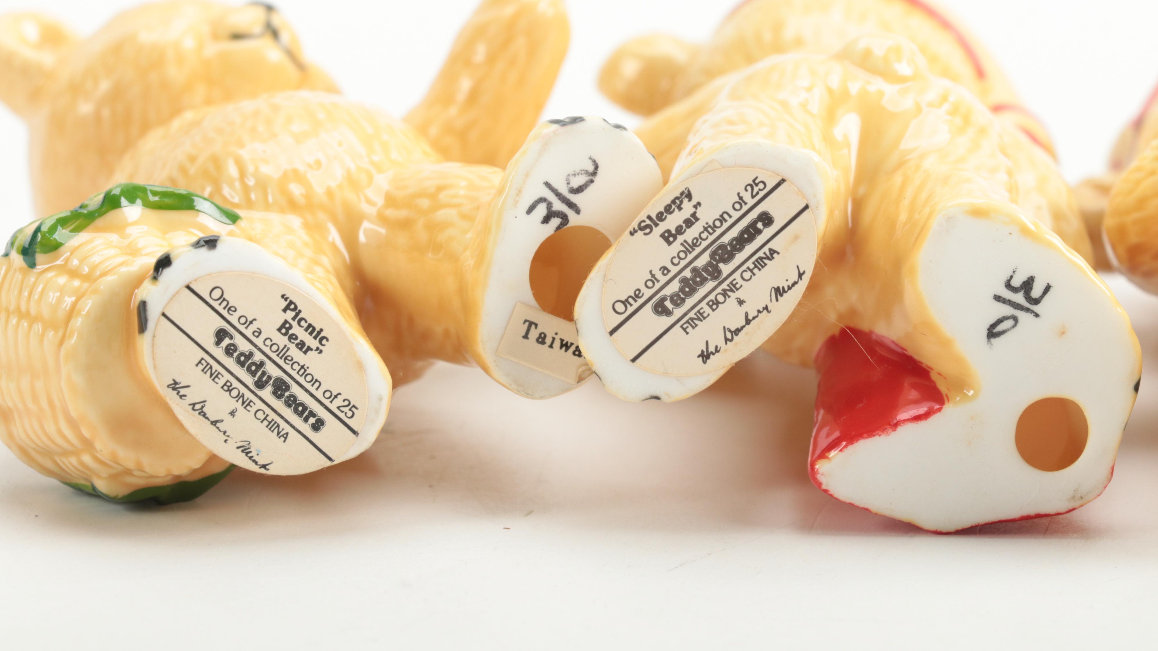 The Danbury Mint Bone China Bear Figurines Including "Well-Read Bear," and More