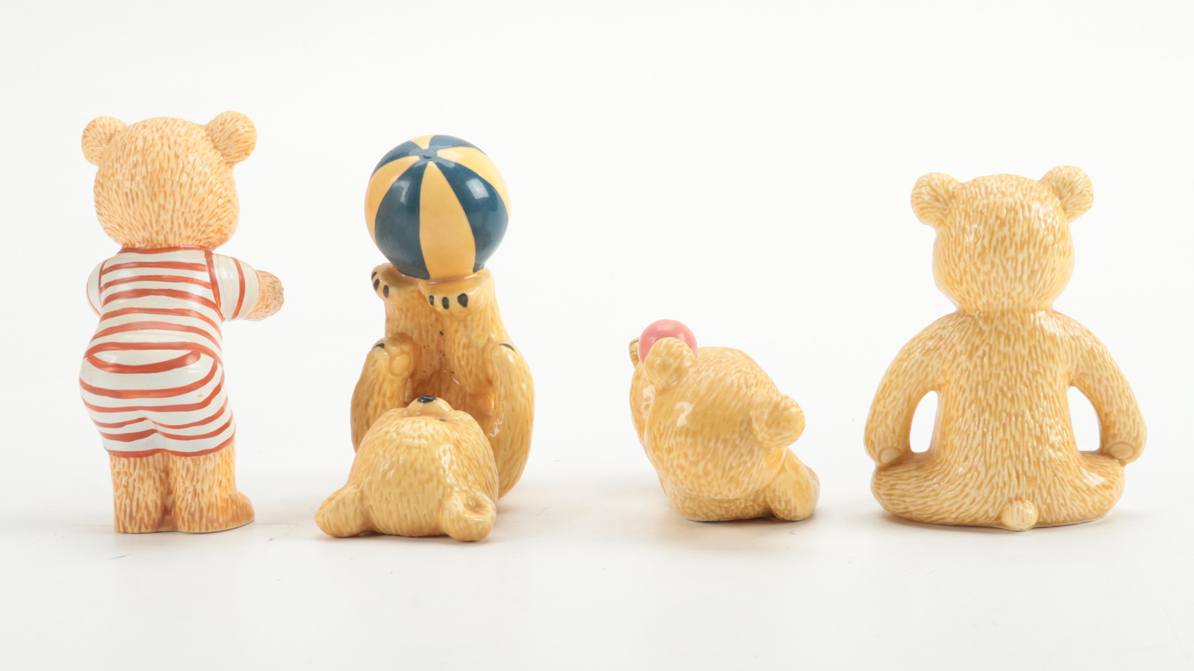 The Danbury Mint Bone China Bear Figurines Including "Well-Read Bear," and More