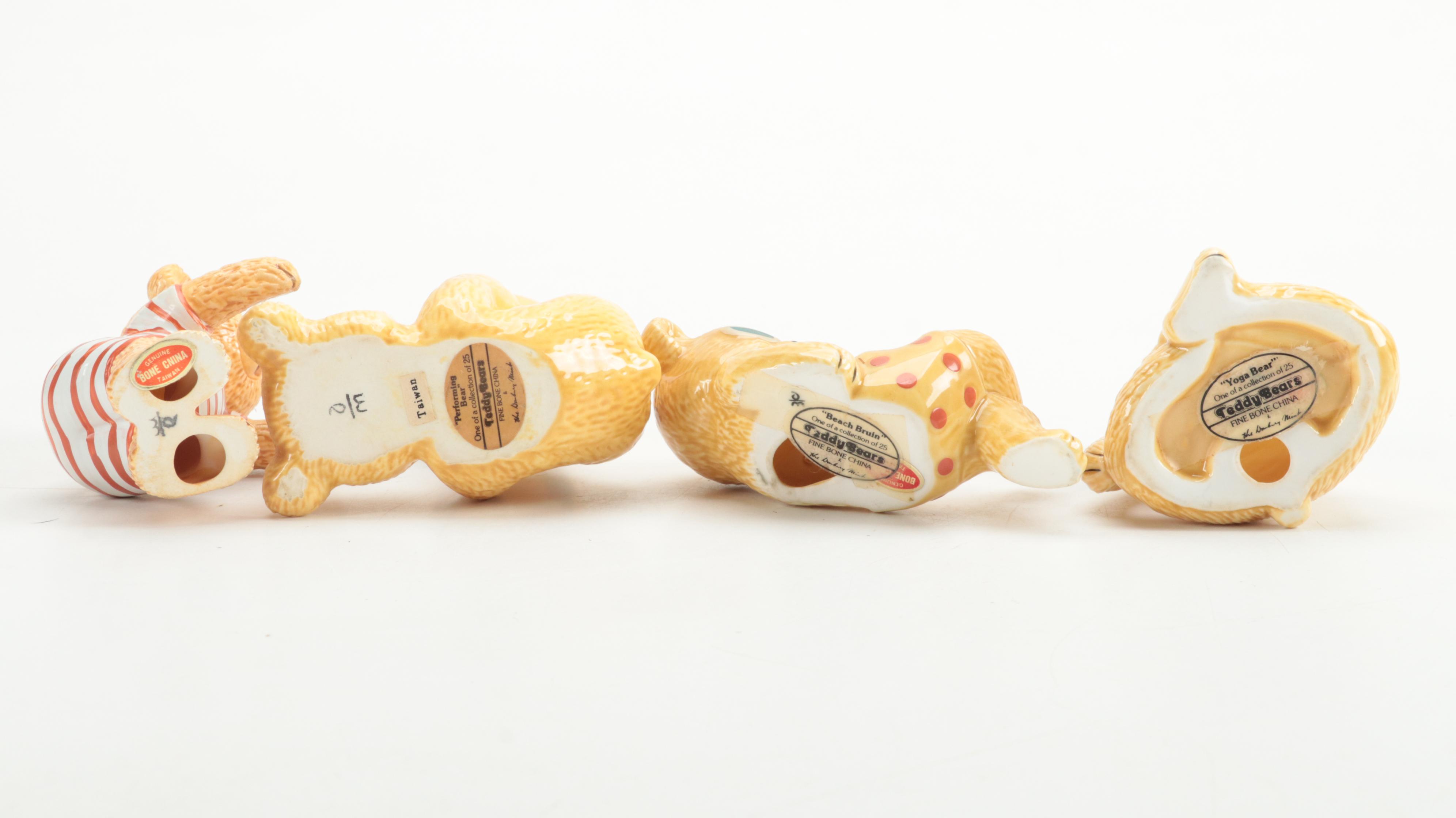 The Danbury Mint Bone China Bear Figurines Including "Well-Read Bear," and More