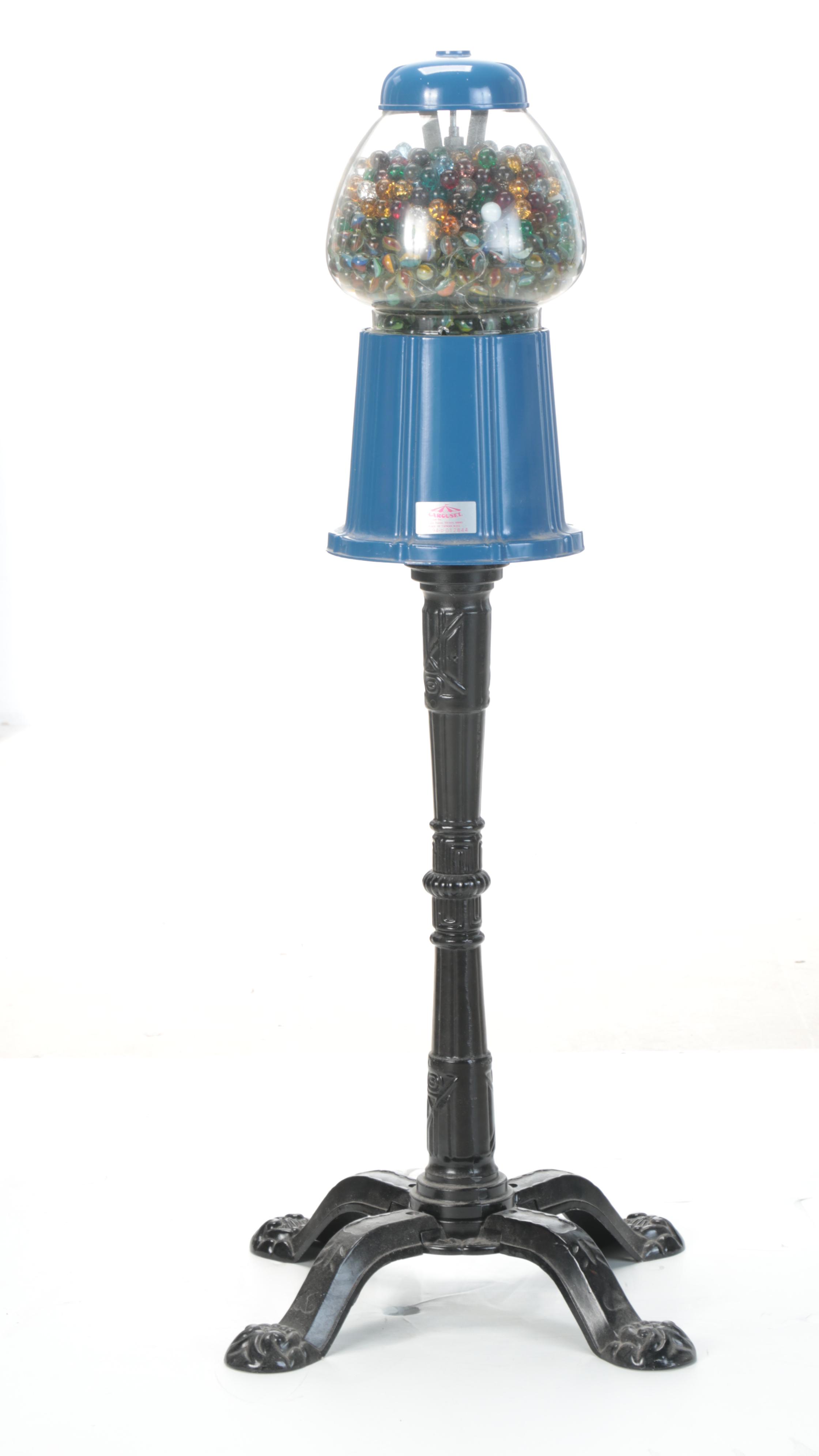 Carousel Coin Operated Candy Dispenser Filled With Marbles