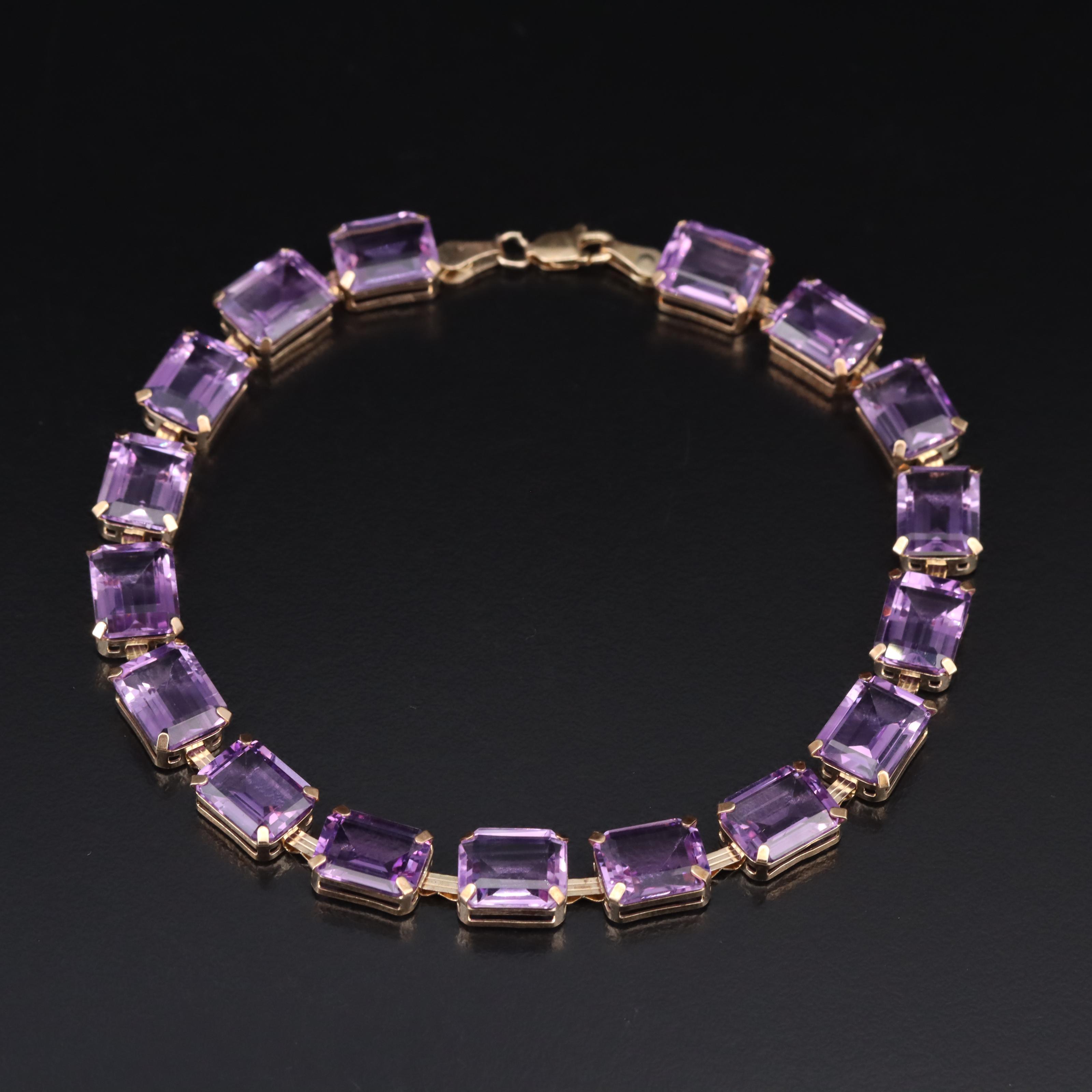 10K Amethyst Bracelet