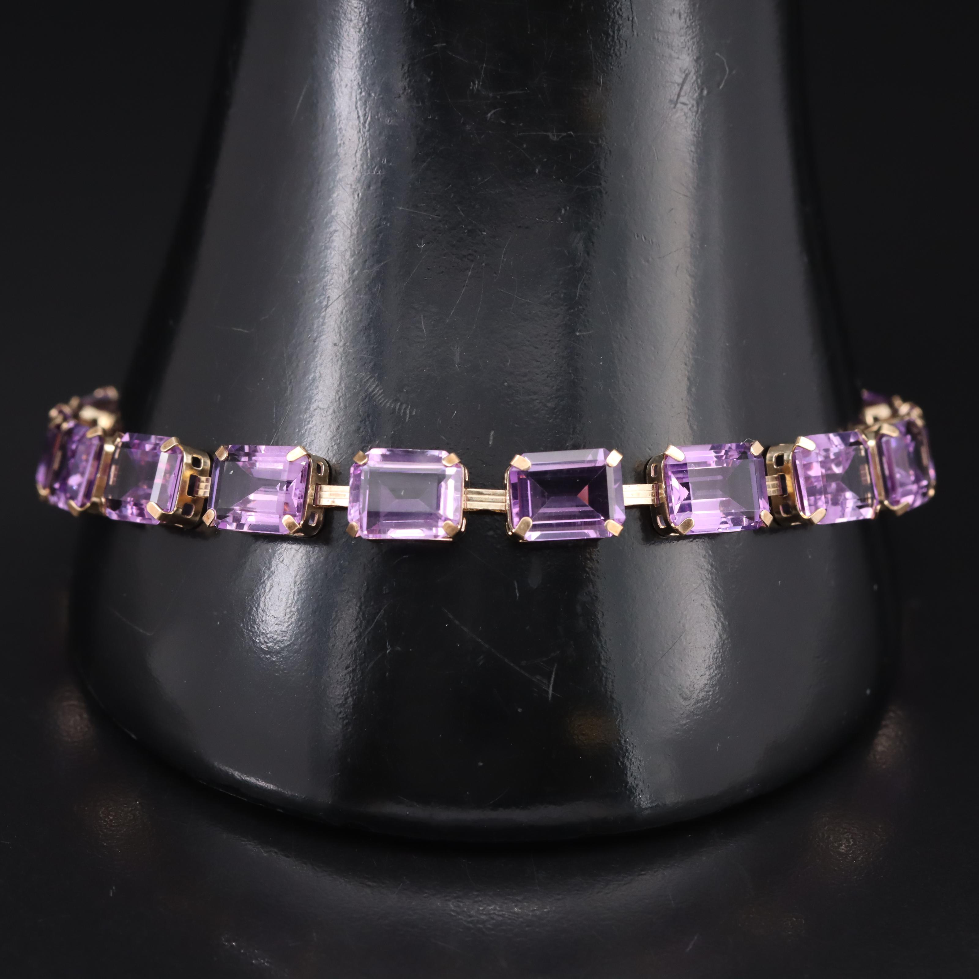 10K Amethyst Bracelet